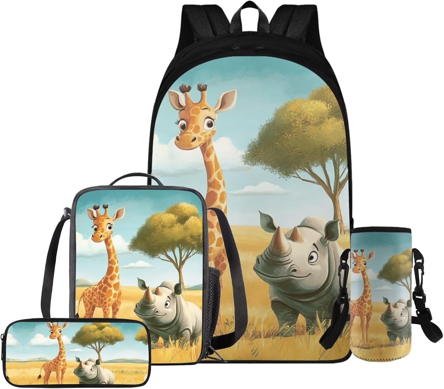 Glorowreny Squirrel Backpacks for Girls Personalized Kawaii Insulated Lunch Bag for Kids 4 in 1 Lightweight Pencil Case17 Inch Large Capacity School Knapsack for Students - Image 27