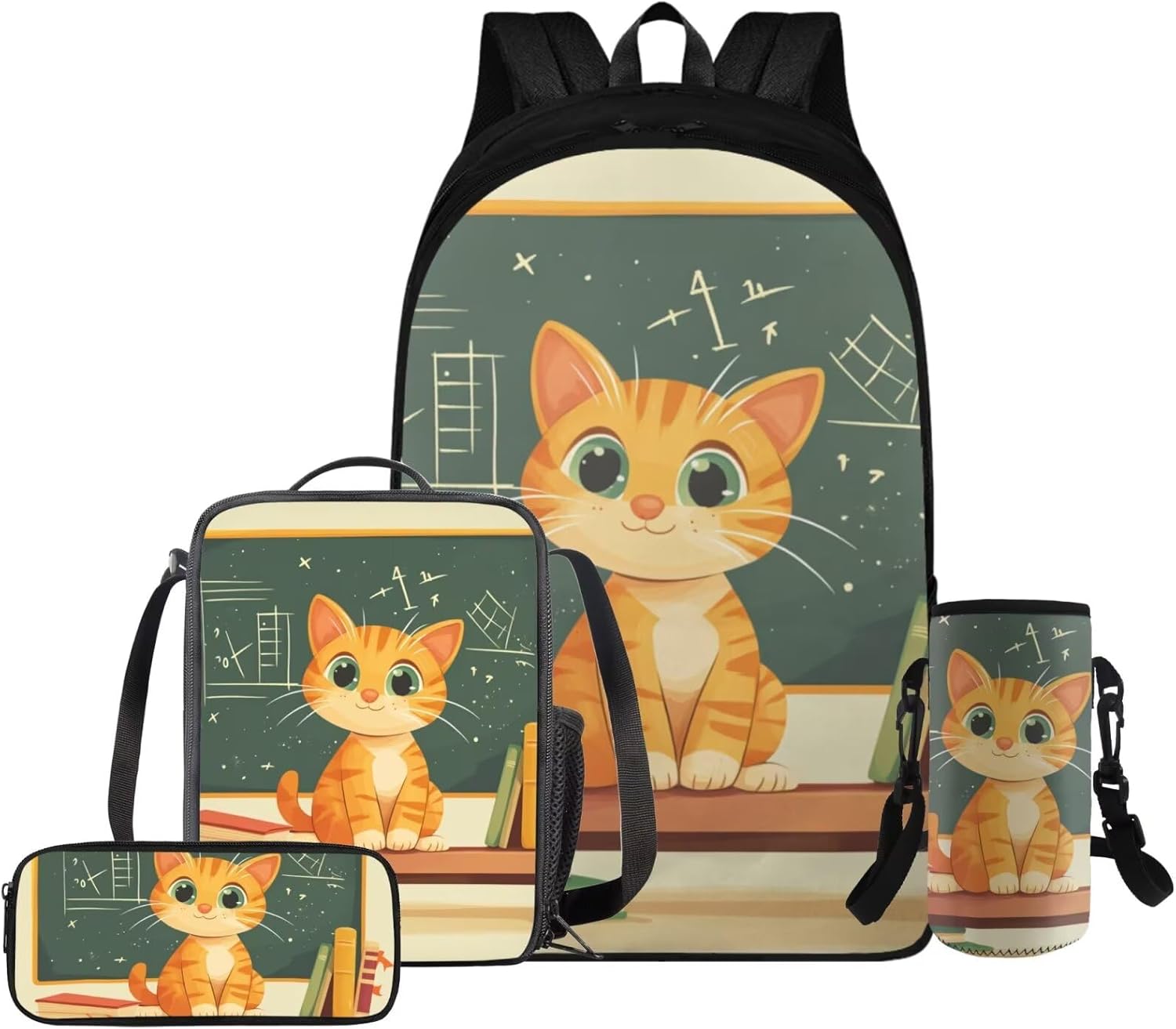 Glorowreny Squirrel Backpacks for Girls Personalized Kawaii Insulated Lunch Bag for Kids 4 in 1 Lightweight Pencil Case17 Inch Large Capacity School Knapsack for Students - Image 21