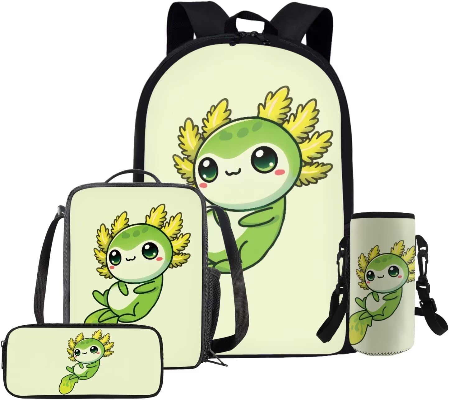 Glorowreny Squirrel Backpacks for Girls Personalized Kawaii Insulated Lunch Bag for Kids 4 in 1 Lightweight Pencil Case17 Inch Large Capacity School Knapsack for Students - Image 8