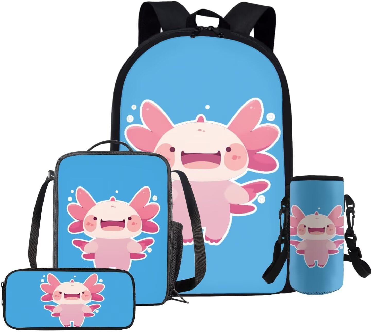 Glorowreny Squirrel Backpacks for Girls Personalized Kawaii Insulated Lunch Bag for Kids 4 in 1 Lightweight Pencil Case17 Inch Large Capacity School Knapsack for Students - Image 26