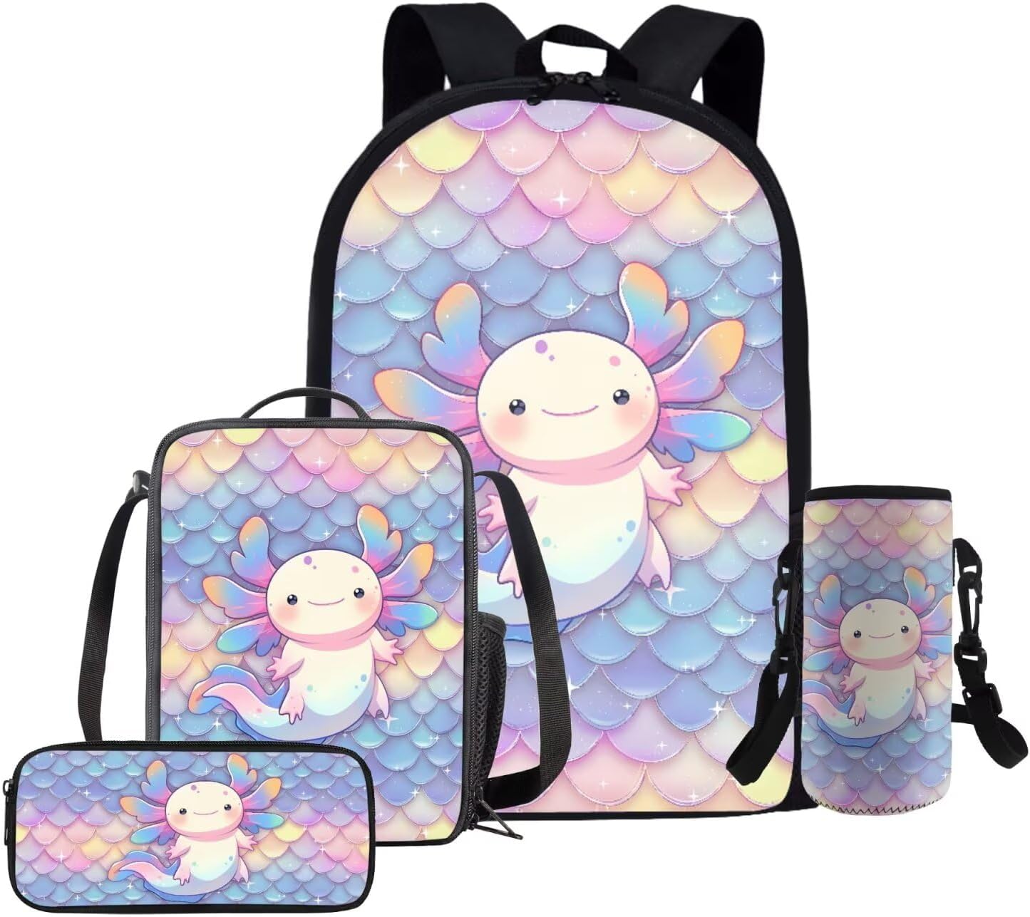 Glorowreny Squirrel Backpacks for Girls Personalized Kawaii Insulated Lunch Bag for Kids 4 in 1 Lightweight Pencil Case17 Inch Large Capacity School Knapsack for Students - Image 18