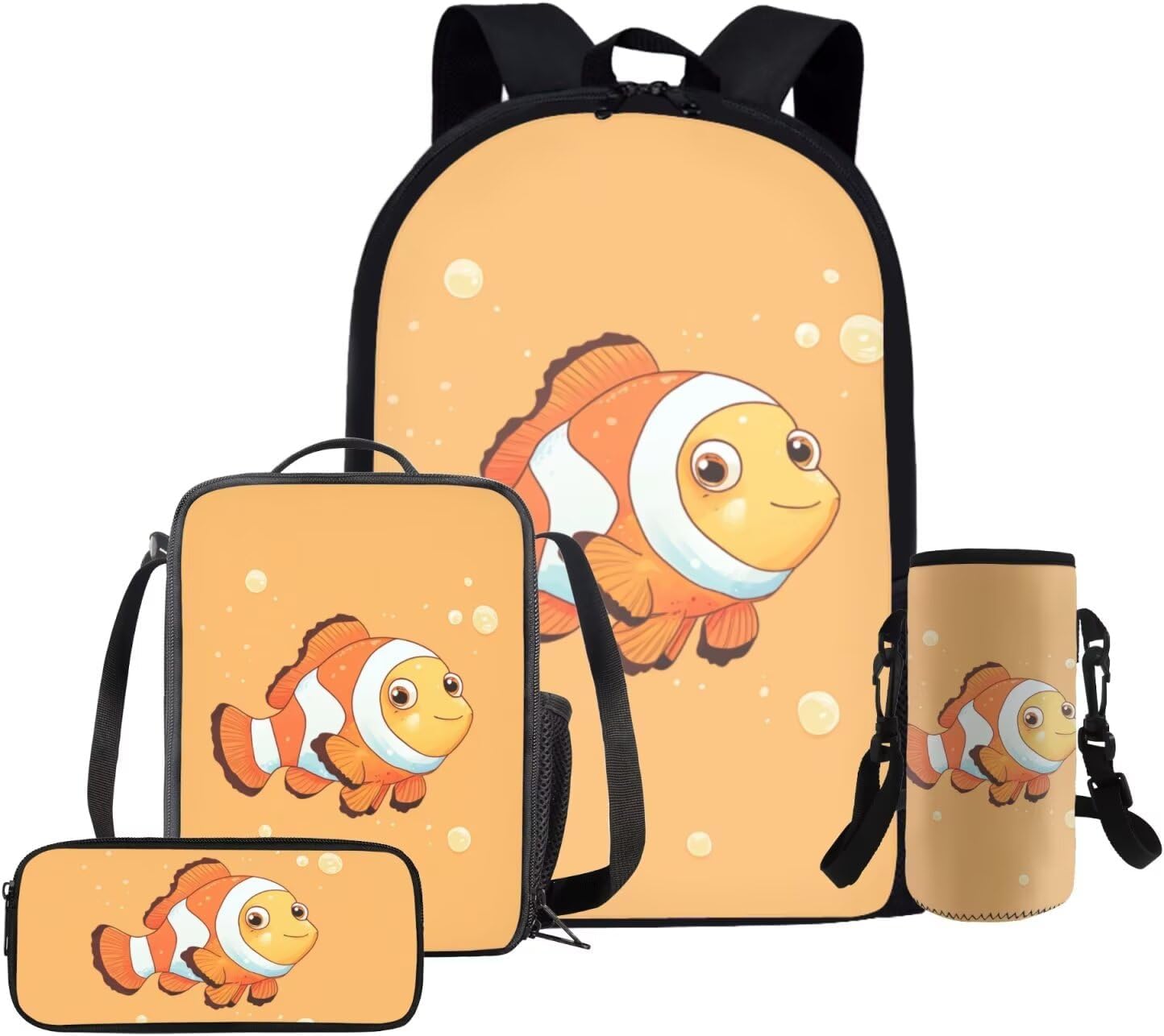 Glorowreny Squirrel Backpacks for Girls Personalized Kawaii Insulated Lunch Bag for Kids 4 in 1 Lightweight Pencil Case17 Inch Large Capacity School Knapsack for Students - Image 20