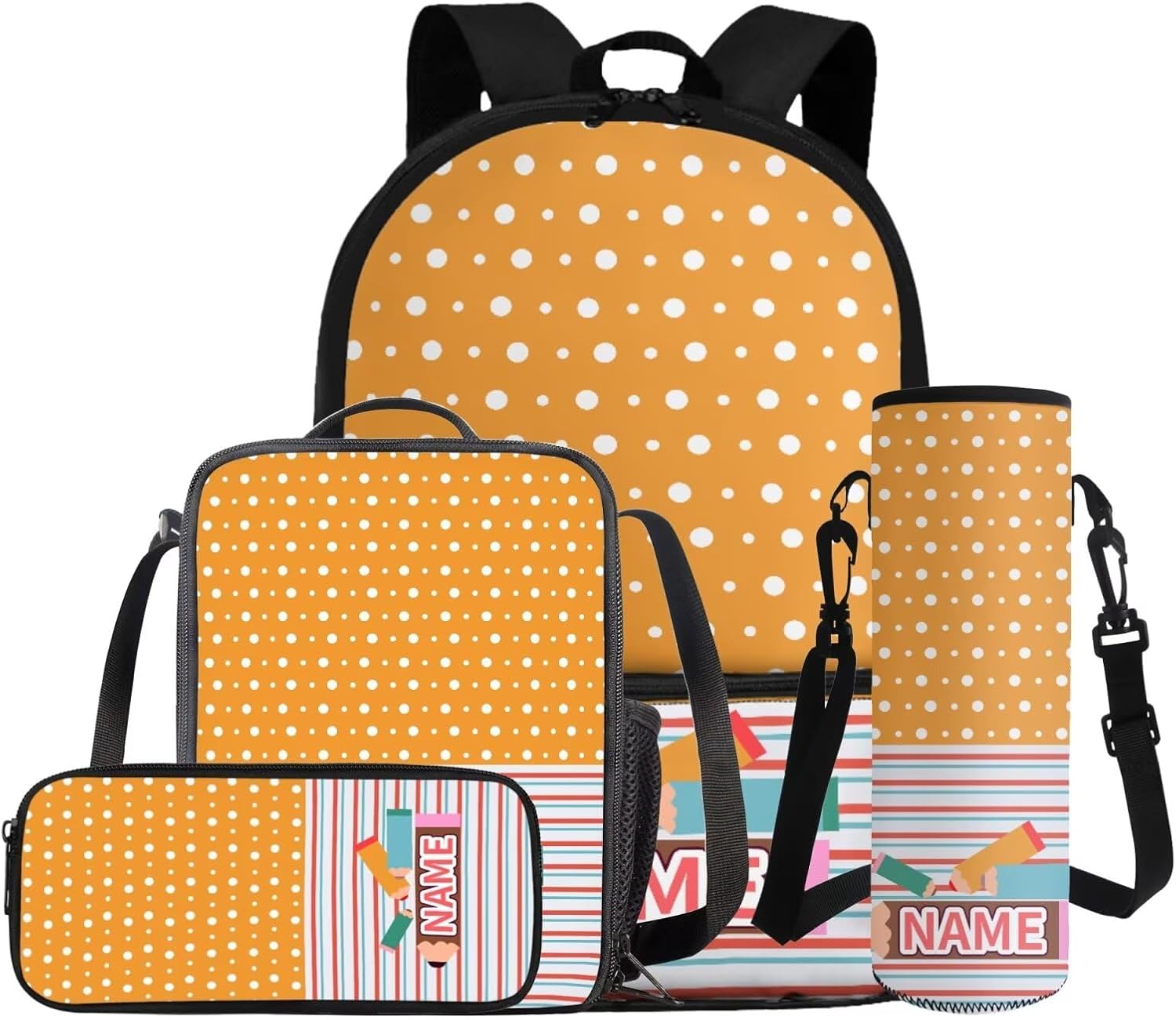 Gomyblomy Custom Milk Tea Cat Backpack with Name for Girls 6-8 Kawaii Personalized Kids Bookbag with Lunch Box Pencil Case Water Bottle Sleeve 4 In 1 Set Lightweight 17 Inch Kids School Bag - Image 26