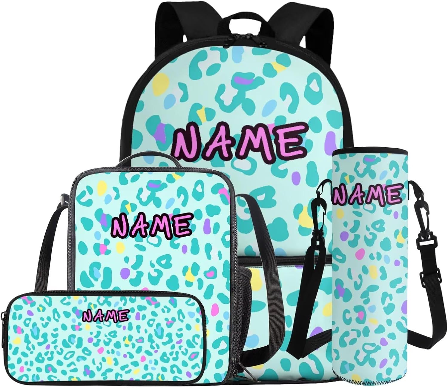 Gomyblomy Custom Milk Tea Cat Backpack with Name for Girls 6-8 Kawaii Personalized Kids Bookbag with Lunch Box Pencil Case Water Bottle Sleeve 4 In 1 Set Lightweight 17 Inch Kids School Bag - Image 20