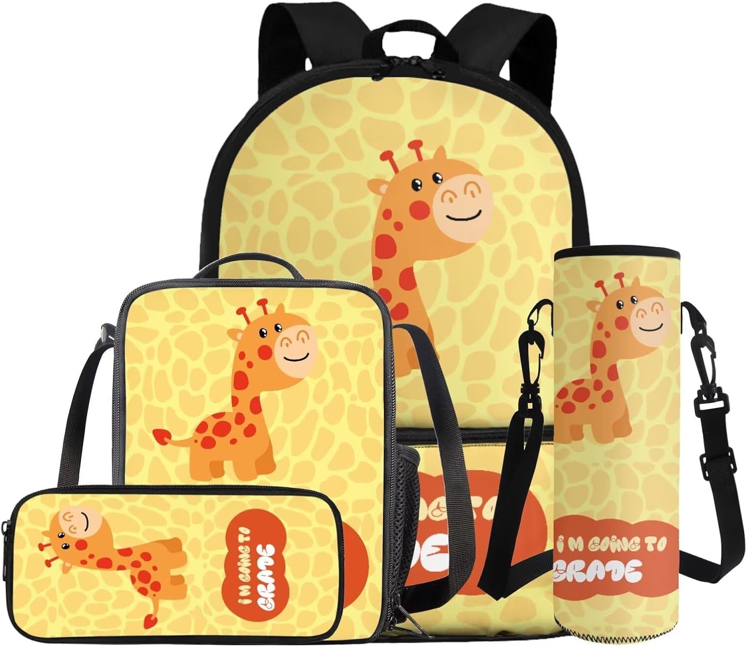 Gomyblomy Custom Milk Tea Cat Backpack with Name for Girls 6-8 Kawaii Personalized Kids Bookbag with Lunch Box Pencil Case Water Bottle Sleeve 4 In 1 Set Lightweight 17 Inch Kids School Bag - Image 15