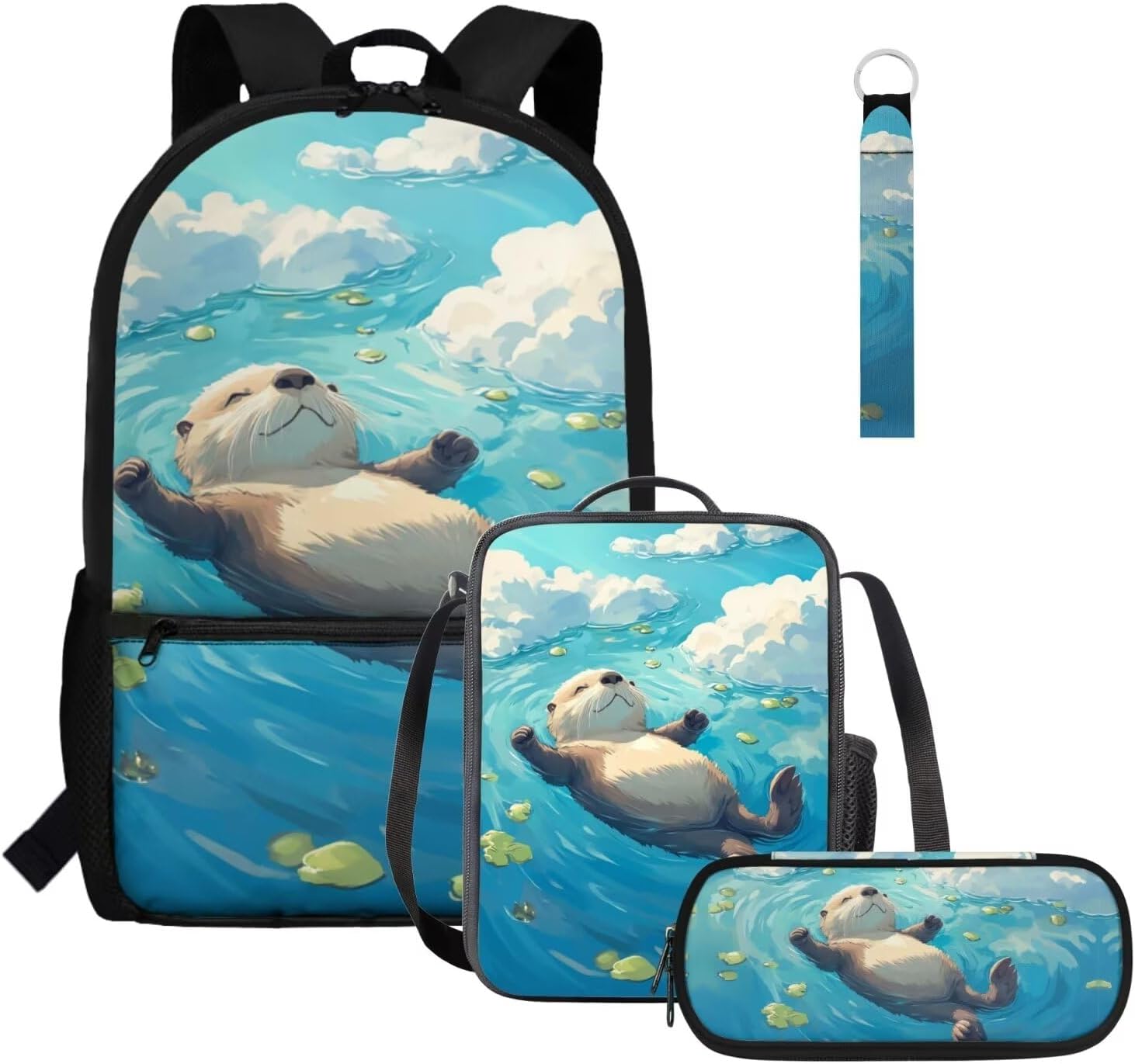 Gomyblomy Highland Cow Lamb Bookbag for Girls 6-8 8-10 Kawaii Kids Boys Backpack with Lunch Box Keychain Pencil Case Cute School Bag Set of 4 Pcs for Kindergarten Elementary Students Rucksack - Image 12