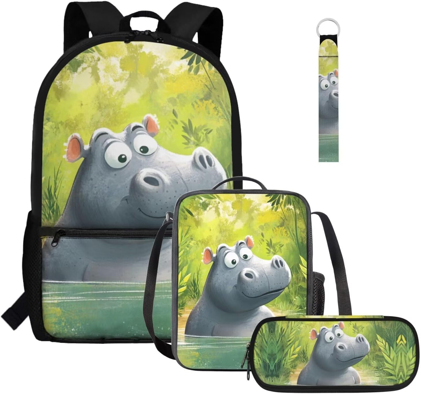 Gomyblomy Highland Cow Lamb Bookbag for Girls 6-8 8-10 Kawaii Kids Boys Backpack with Lunch Box Keychain Pencil Case Cute School Bag Set of 4 Pcs for Kindergarten Elementary Students Rucksack - Image 26