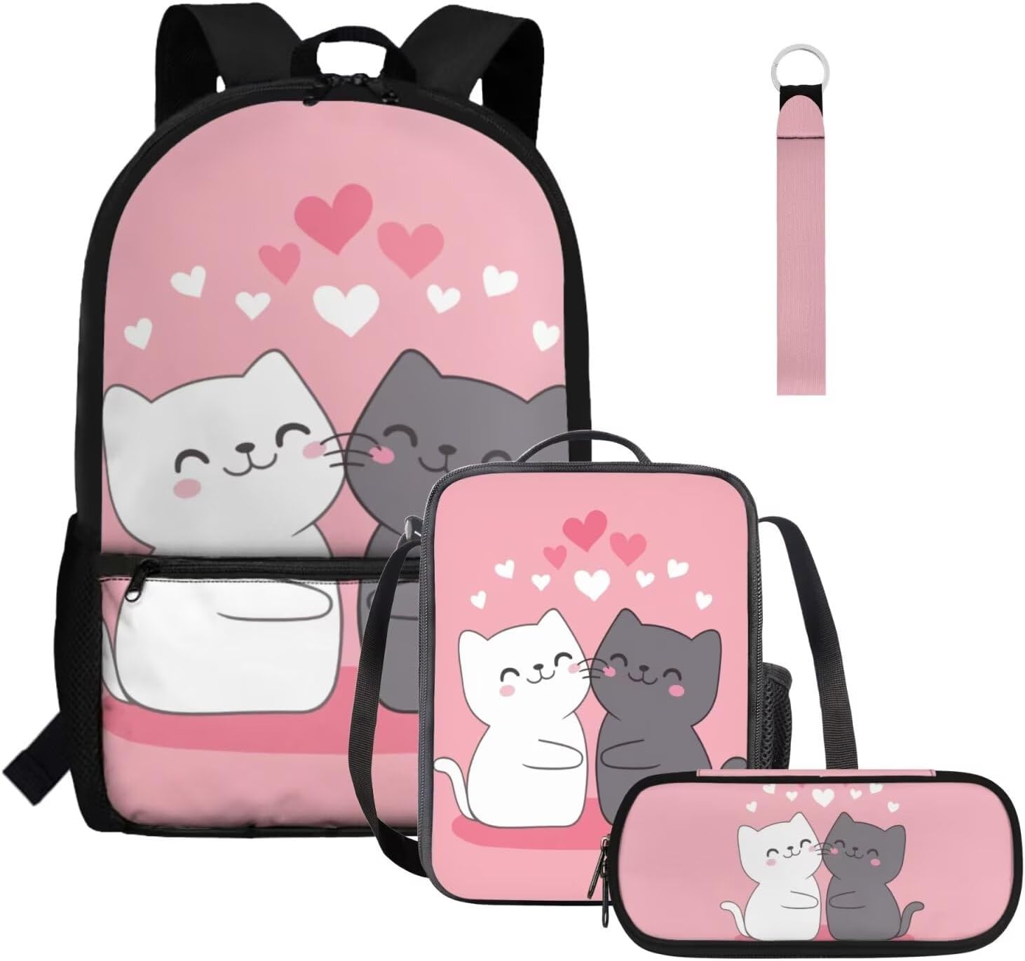 Gomyblomy Highland Cow Lamb Bookbag for Girls 6-8 8-10 Kawaii Kids Boys Backpack with Lunch Box Keychain Pencil Case Cute School Bag Set of 4 Pcs for Kindergarten Elementary Students Rucksack - Image 22