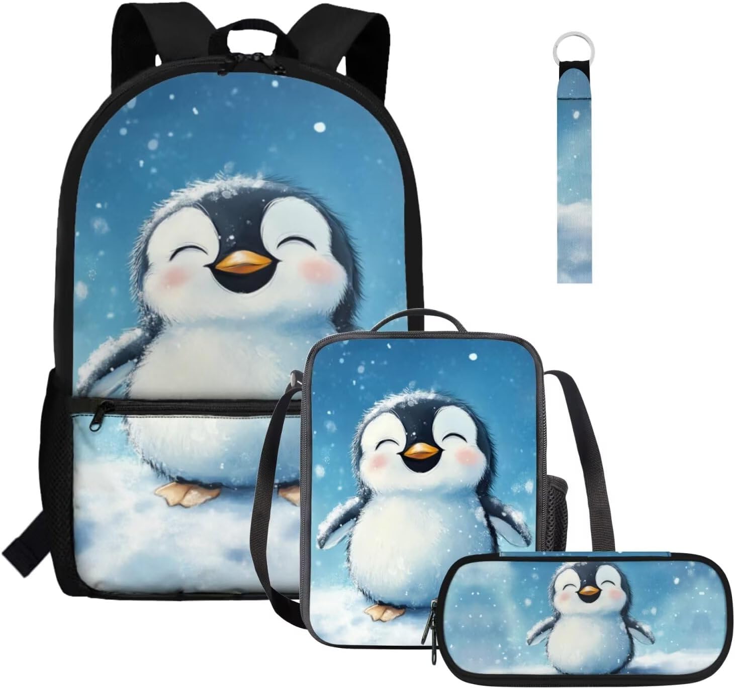 Gomyblomy Highland Cow Lamb Bookbag for Girls 6-8 8-10 Kawaii Kids Boys Backpack with Lunch Box Keychain Pencil Case Cute School Bag Set of 4 Pcs for Kindergarten Elementary Students Rucksack - Image 17