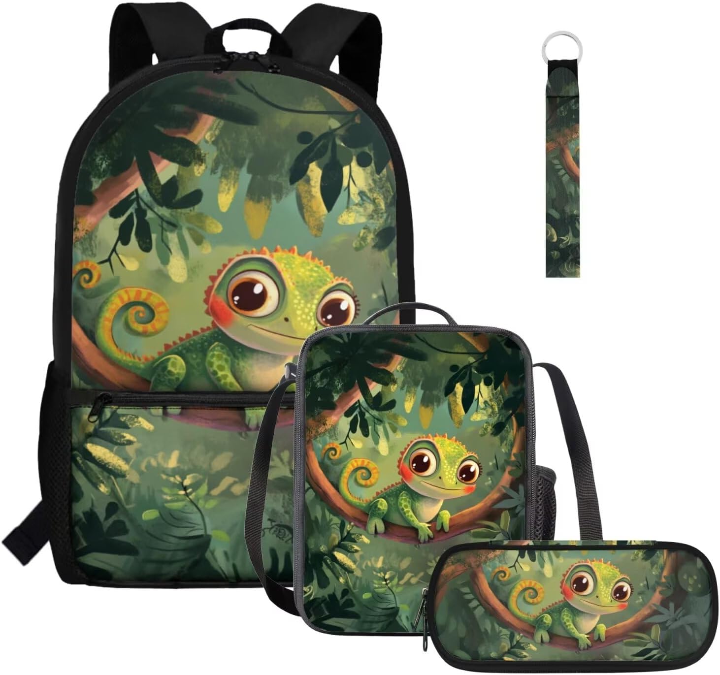 Gomyblomy Highland Cow Lamb Bookbag for Girls 6-8 8-10 Kawaii Kids Boys Backpack with Lunch Box Keychain Pencil Case Cute School Bag Set of 4 Pcs for Kindergarten Elementary Students Rucksack - Image 15