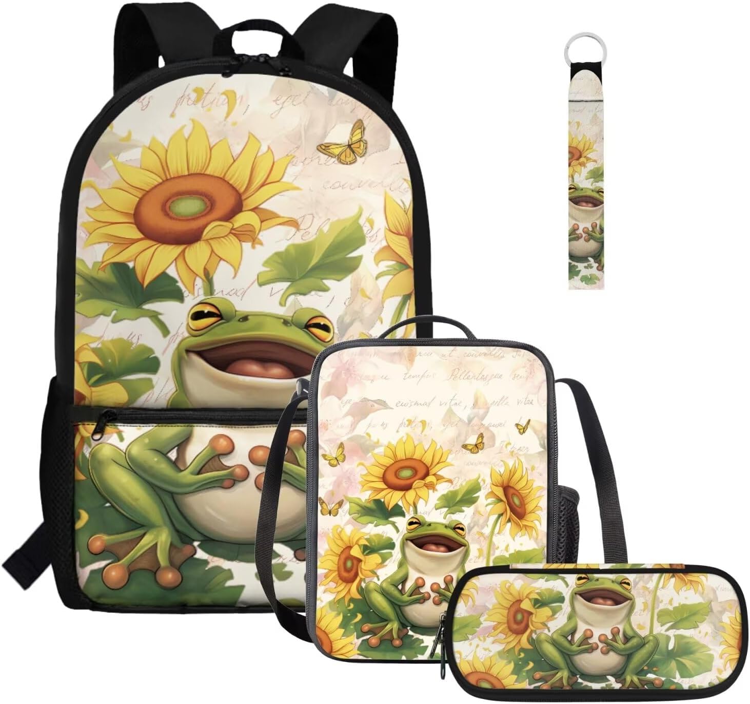 Gomyblomy Highland Cow Lamb Bookbag for Girls 6-8 8-10 Kawaii Kids Boys Backpack with Lunch Box Keychain Pencil Case Cute School Bag Set of 4 Pcs for Kindergarten Elementary Students Rucksack - Image 8