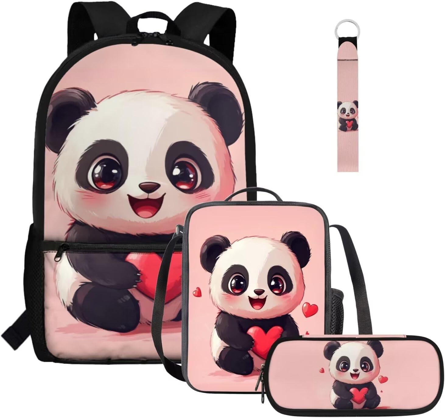 Gomyblomy Highland Cow Lamb Bookbag for Girls 6-8 8-10 Kawaii Kids Boys Backpack with Lunch Box Keychain Pencil Case Cute School Bag Set of 4 Pcs for Kindergarten Elementary Students Rucksack - Image 23