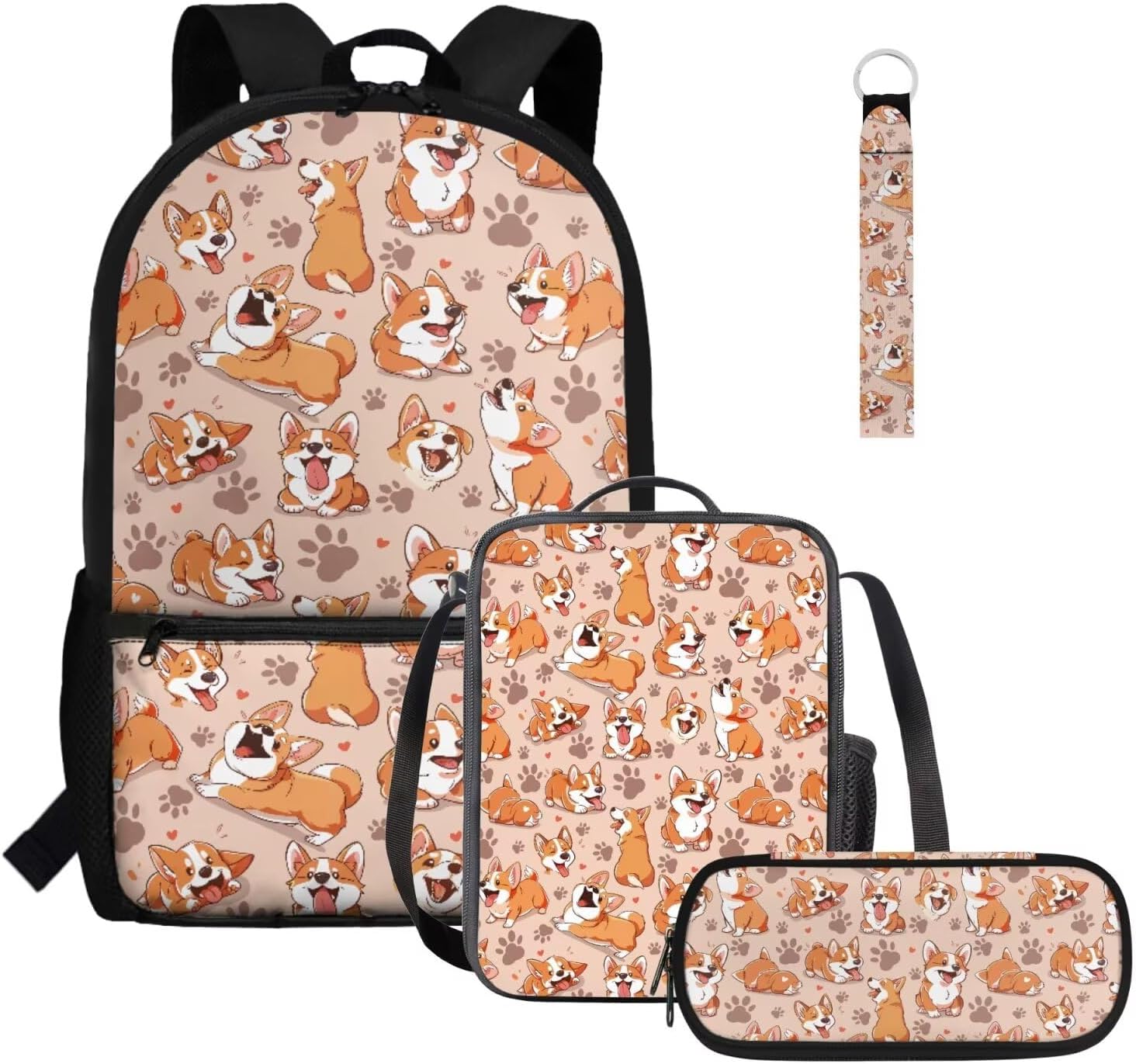 Gomyblomy Highland Cow Lamb Bookbag for Girls 6-8 8-10 Kawaii Kids Boys Backpack with Lunch Box Keychain Pencil Case Cute School Bag Set of 4 Pcs for Kindergarten Elementary Students Rucksack - Image 27