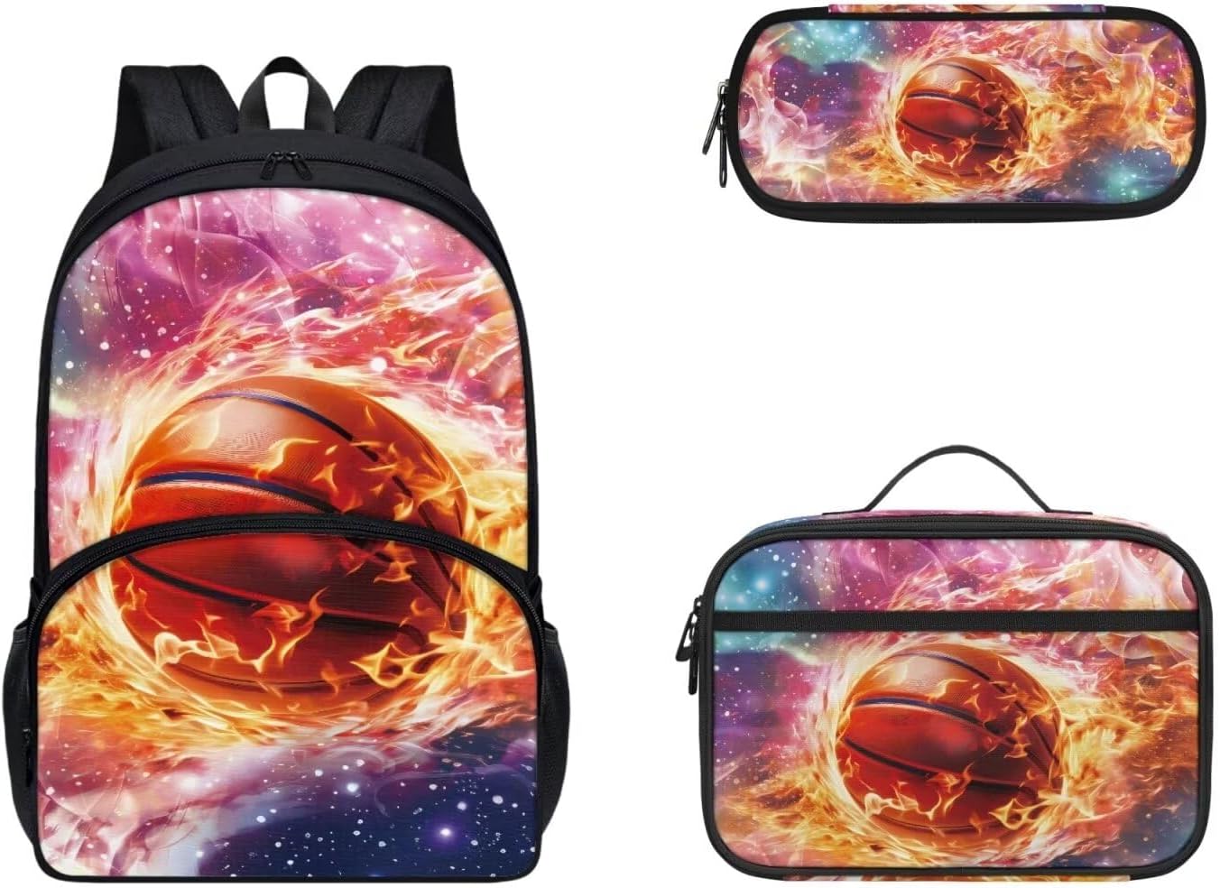 Gomyblomy Kawaii Axolotl School Backpack for Girls Pink Floral Backpack with Lunch Bag Set Cute Pencil Case for Teen Girls Preschool Kindergarten Elementary School Bags 3 IN 1 Set - Image 12