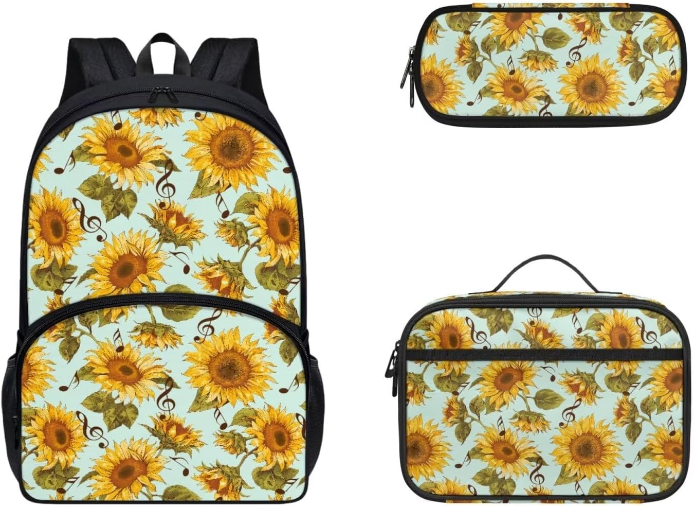 Gomyblomy Kawaii Axolotl School Backpack for Girls Pink Floral Backpack with Lunch Bag Set Cute Pencil Case for Teen Girls Preschool Kindergarten Elementary School Bags 3 IN 1 Set - Image 9