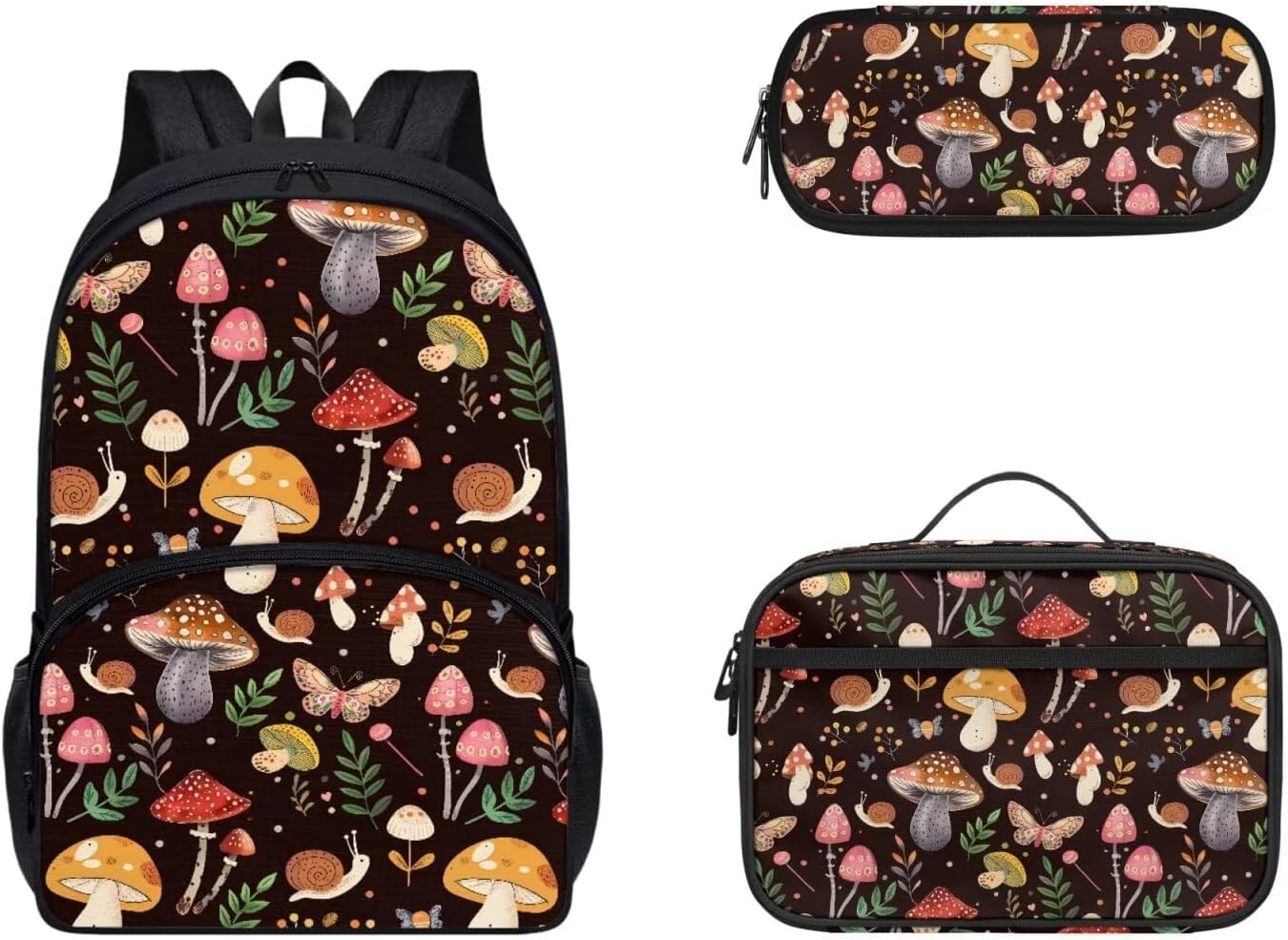 Gomyblomy Kawaii Axolotl School Backpack for Girls Pink Floral Backpack with Lunch Bag Set Cute Pencil Case for Teen Girls Preschool Kindergarten Elementary School Bags 3 IN 1 Set - Image 10