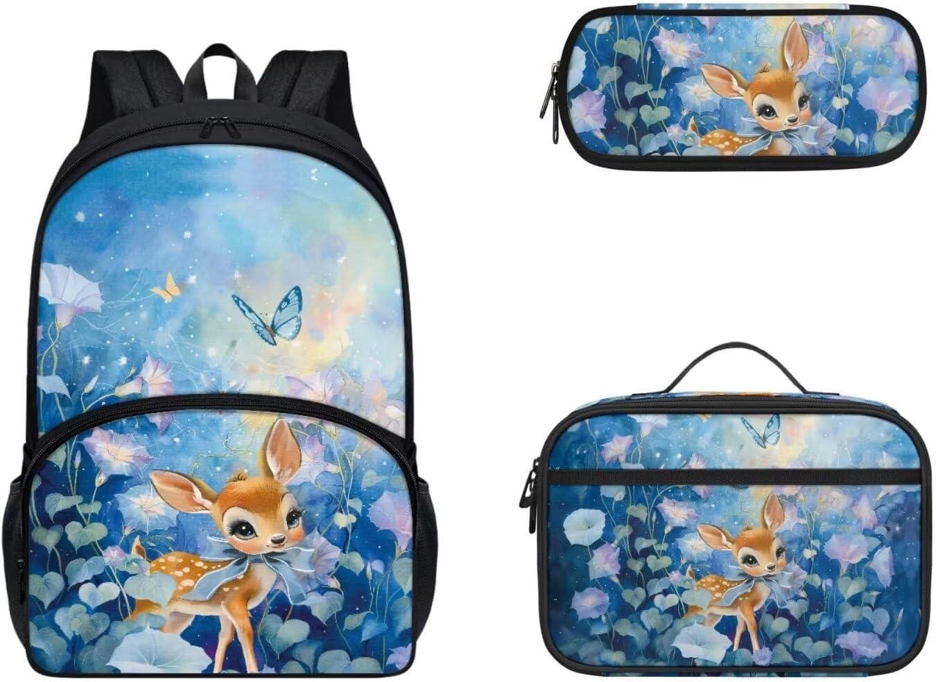 Gomyblomy Kawaii Axolotl School Backpack for Girls Pink Floral Backpack with Lunch Bag Set Cute Pencil Case for Teen Girls Preschool Kindergarten Elementary School Bags 3 IN 1 Set - Image 26