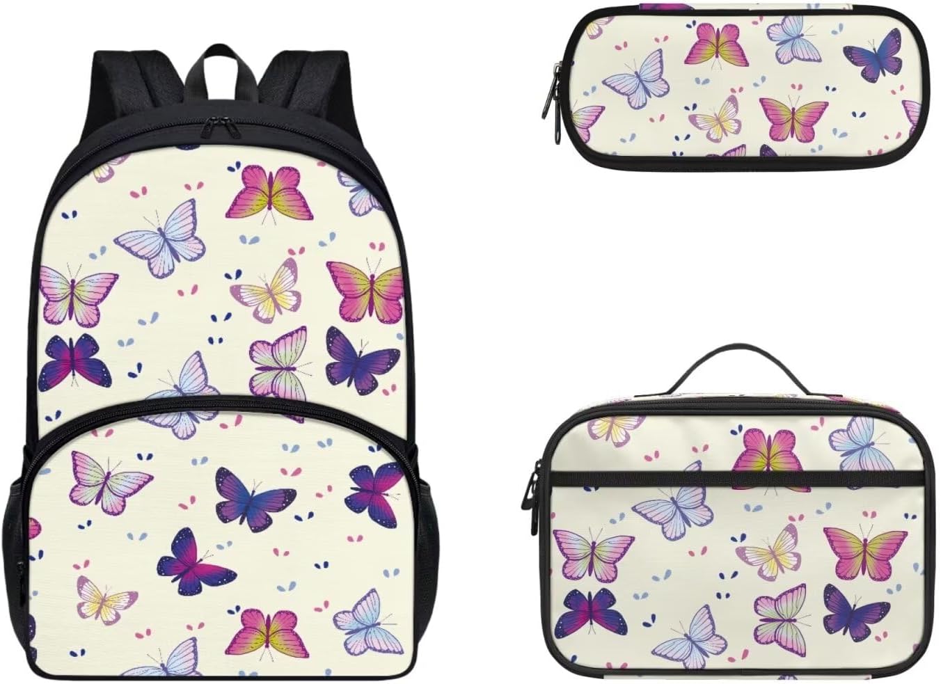Gomyblomy Kawaii Axolotl School Backpack for Girls Pink Floral Backpack with Lunch Bag Set Cute Pencil Case for Teen Girls Preschool Kindergarten Elementary School Bags 3 IN 1 Set - Image 19