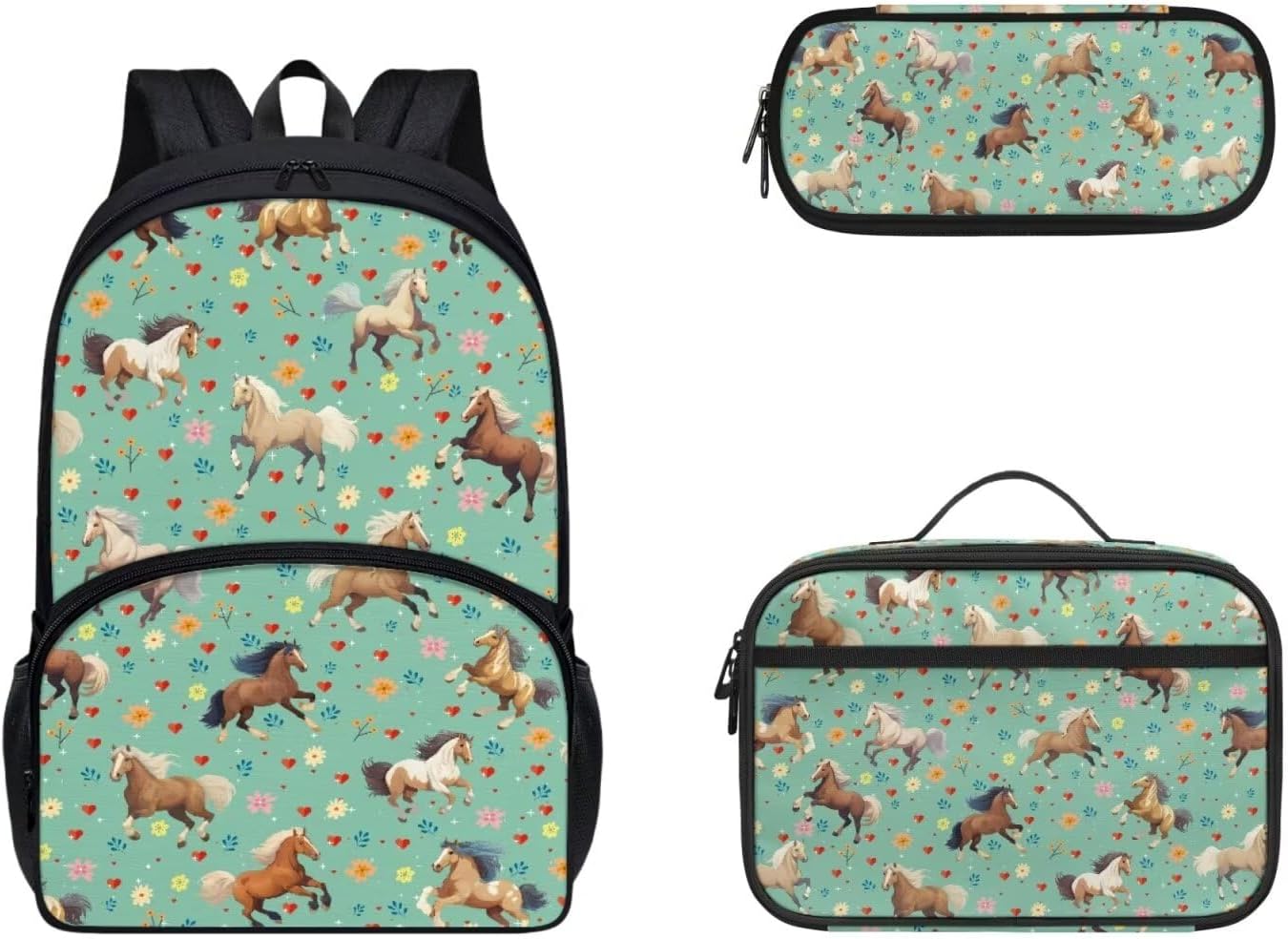 Gomyblomy Kawaii Axolotl School Backpack for Girls Pink Floral Backpack with Lunch Bag Set Cute Pencil Case for Teen Girls Preschool Kindergarten Elementary School Bags 3 IN 1 Set - Image 14