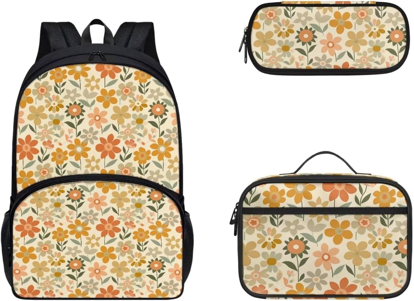 Gomyblomy Kawaii Axolotl School Backpack for Girls Pink Floral Backpack with Lunch Bag Set Cute Pencil Case for Teen Girls Preschool Kindergarten Elementary School Bags 3 IN 1 Set - Image 27