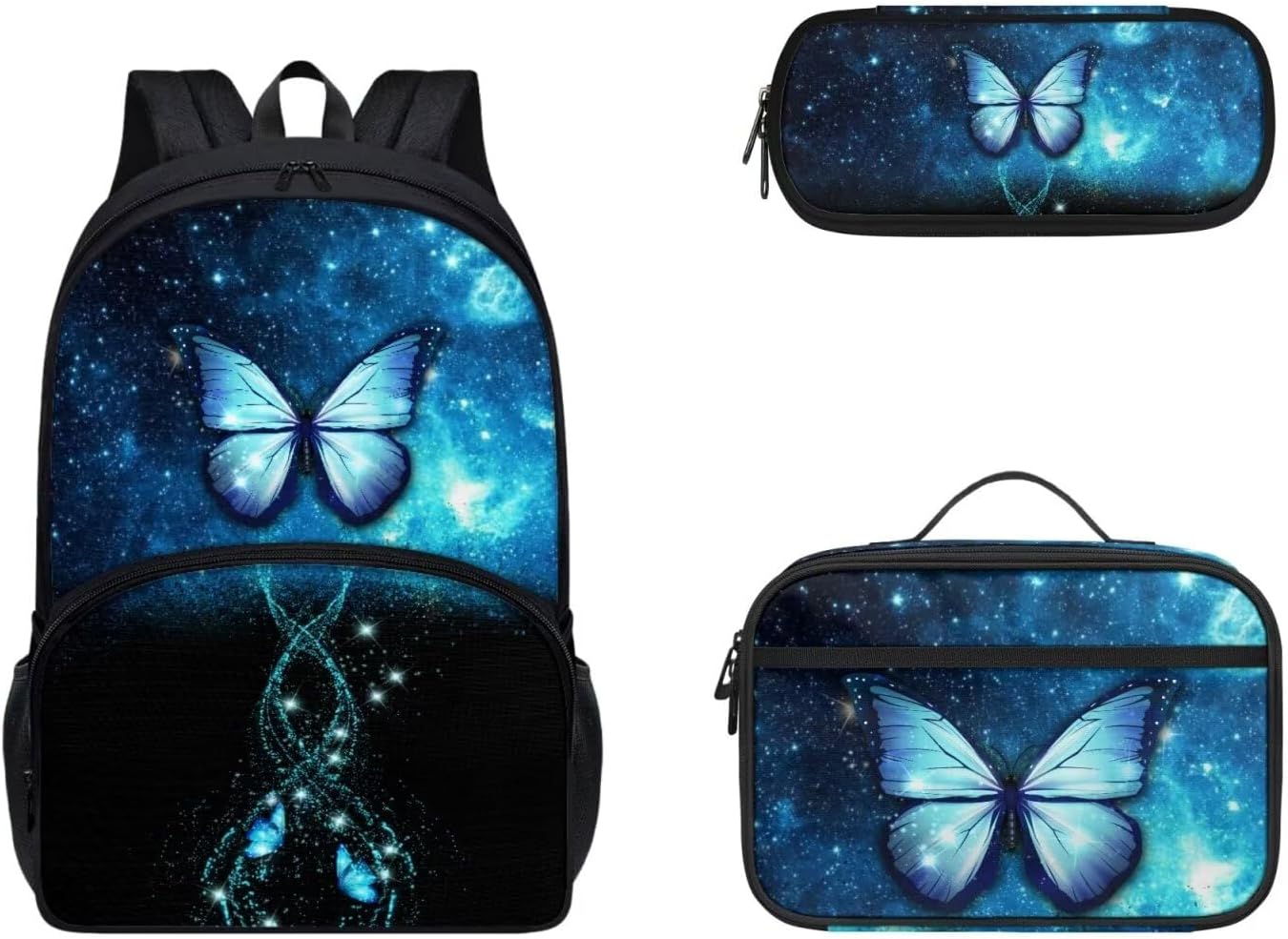 Gomyblomy Kawaii Axolotl School Backpack for Girls Pink Floral Backpack with Lunch Bag Set Cute Pencil Case for Teen Girls Preschool Kindergarten Elementary School Bags 3 IN 1 Set - Image 25