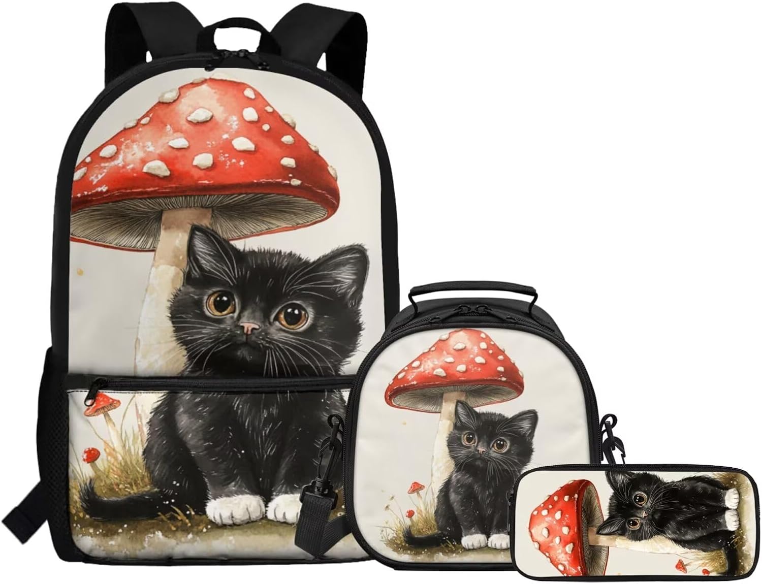 Gomyblomy Kawaii Otter Backpack for Girls 8-10 with Lunch Box Set of 3 Elementary School Backpack for Girls 10-12 Years Old Lightweight Kids School Bookbag Pencil Case Travel Rucksack - Image 26