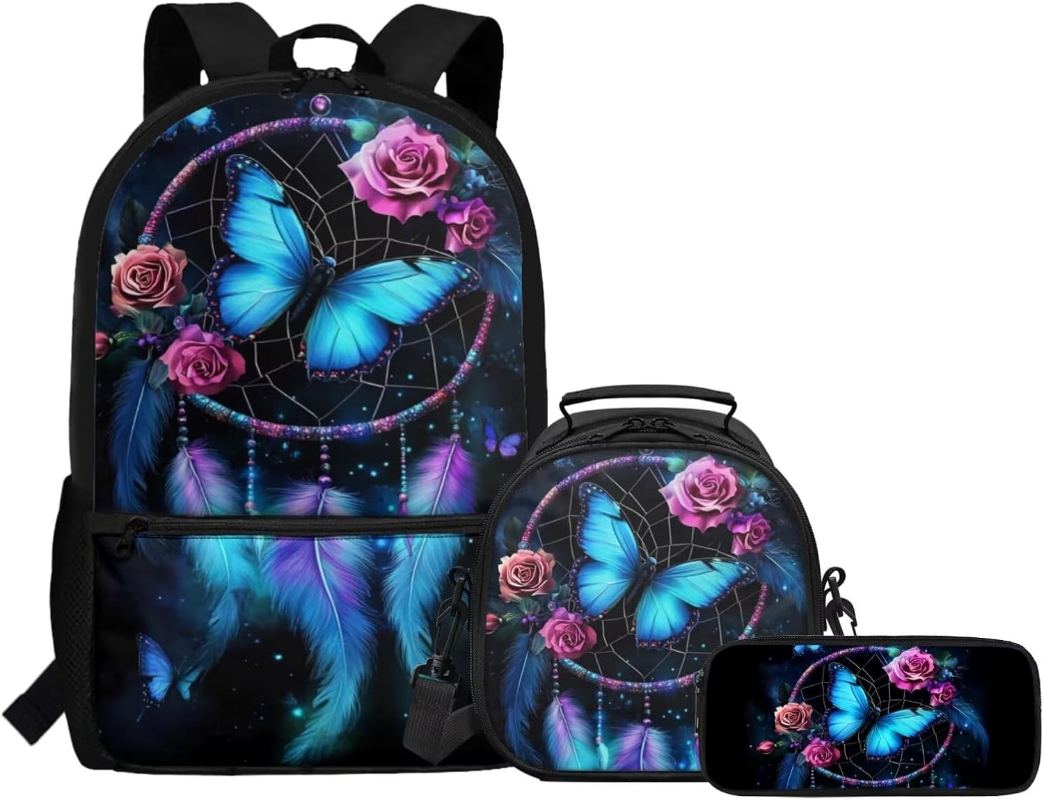 Gomyblomy Kawaii Otter Backpack for Girls 8-10 with Lunch Box Set of 3 Elementary School Backpack for Girls 10-12 Years Old Lightweight Kids School Bookbag Pencil Case Travel Rucksack - Image 22