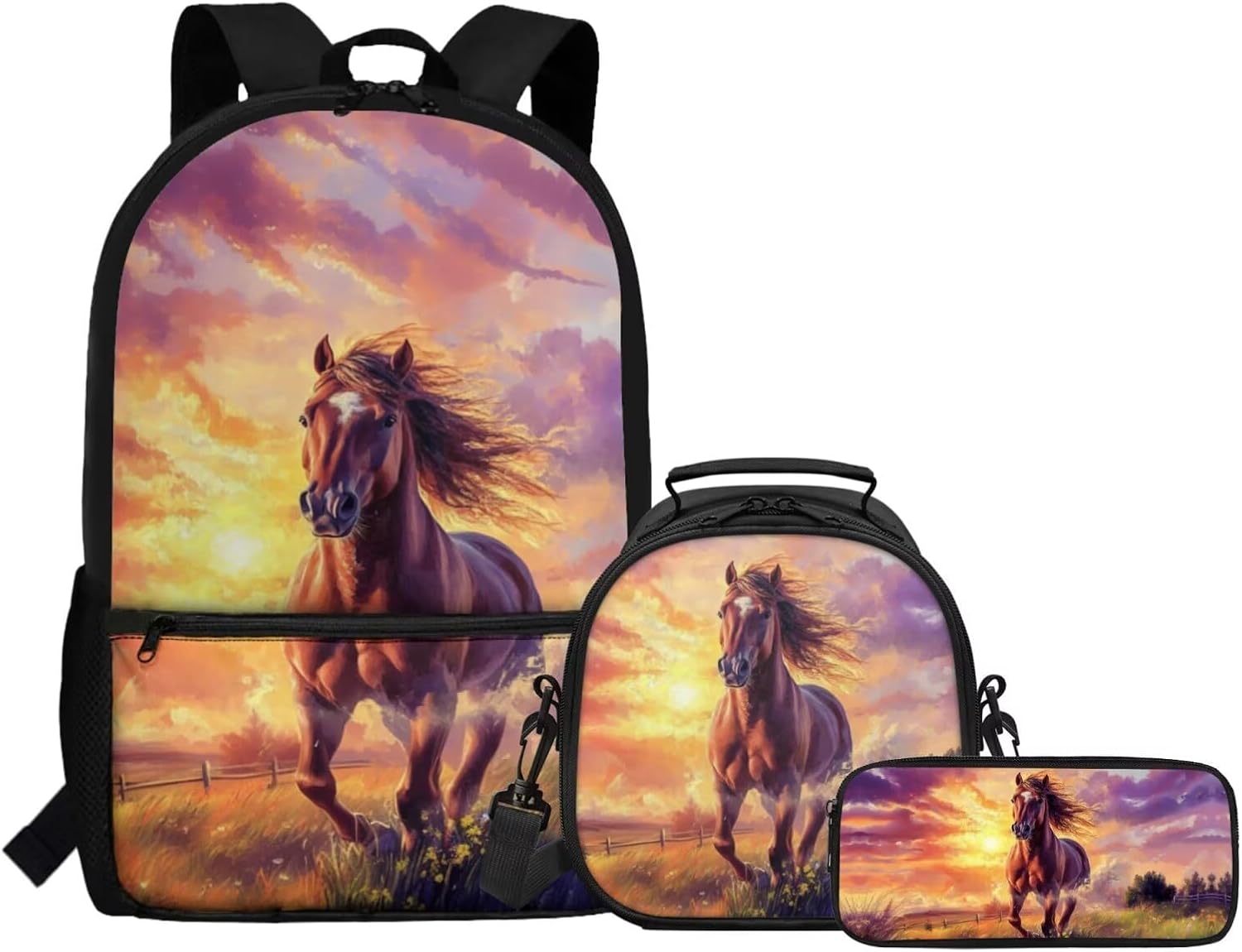 Gomyblomy Kawaii Otter Backpack for Girls 8-10 with Lunch Box Set of 3 Elementary School Backpack for Girls 10-12 Years Old Lightweight Kids School Bookbag Pencil Case Travel Rucksack - Image 23