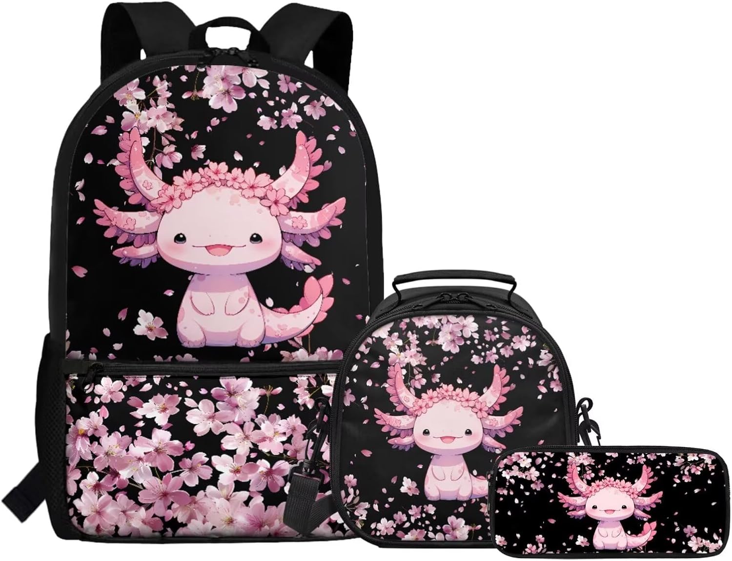 Gomyblomy Kawaii Otter Backpack for Girls 8-10 with Lunch Box Set of 3 Elementary School Backpack for Girls 10-12 Years Old Lightweight Kids School Bookbag Pencil Case Travel Rucksack - Image 34