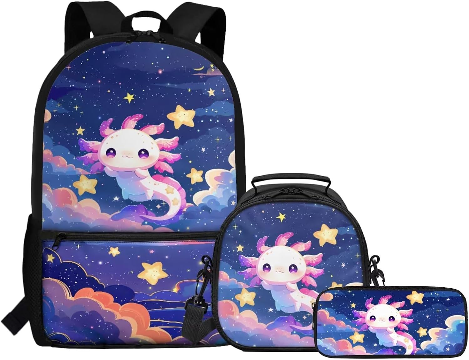 Gomyblomy Kawaii Otter Backpack for Girls 8-10 with Lunch Box Set of 3 Elementary School Backpack for Girls 10-12 Years Old Lightweight Kids School Bookbag Pencil Case Travel Rucksack - Image 24