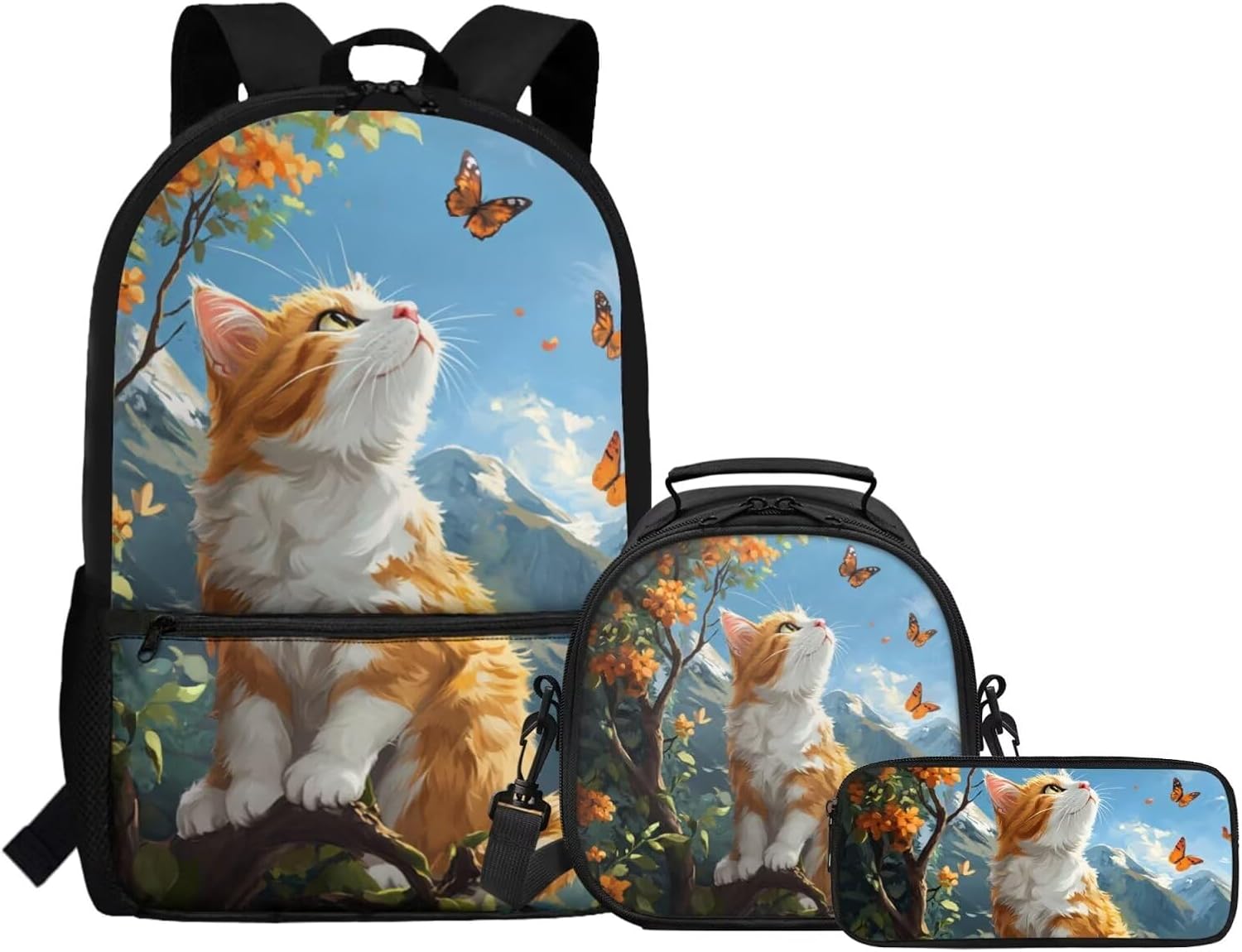 Gomyblomy Kawaii Otter Backpack for Girls 8-10 with Lunch Box Set of 3 Elementary School Backpack for Girls 10-12 Years Old Lightweight Kids School Bookbag Pencil Case Travel Rucksack - Image 20