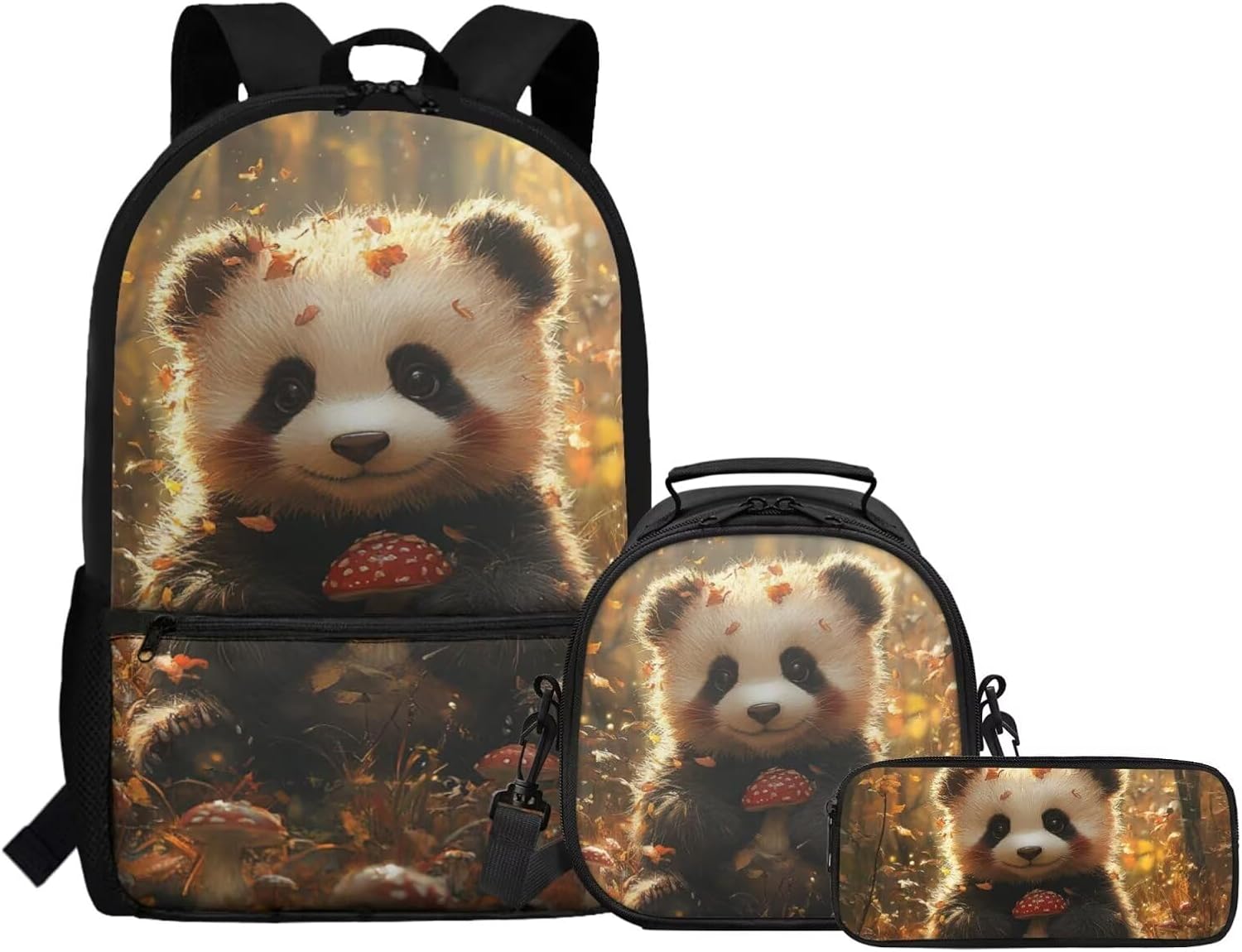 Gomyblomy Kawaii Otter Backpack for Girls 8-10 with Lunch Box Set of 3 Elementary School Backpack for Girls 10-12 Years Old Lightweight Kids School Bookbag Pencil Case Travel Rucksack - Image 13