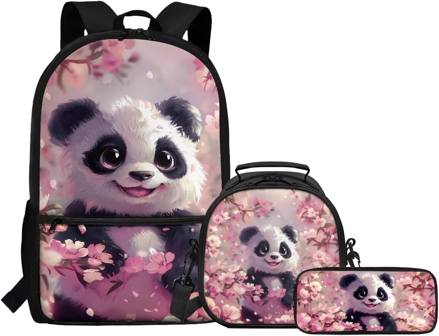 Gomyblomy Kawaii Otter Backpack for Girls 8-10 with Lunch Box Set of 3 Elementary School Backpack for Girls 10-12 Years Old Lightweight Kids School Bookbag Pencil Case Travel Rucksack - Image 12