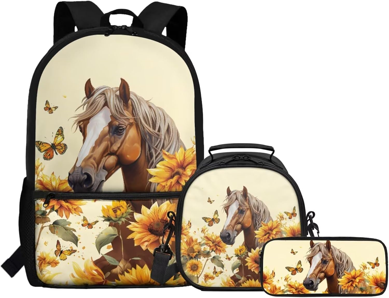 Gomyblomy Kawaii Otter Backpack for Girls 8-10 with Lunch Box Set of 3 Elementary School Backpack for Girls 10-12 Years Old Lightweight Kids School Bookbag Pencil Case Travel Rucksack - Image 10