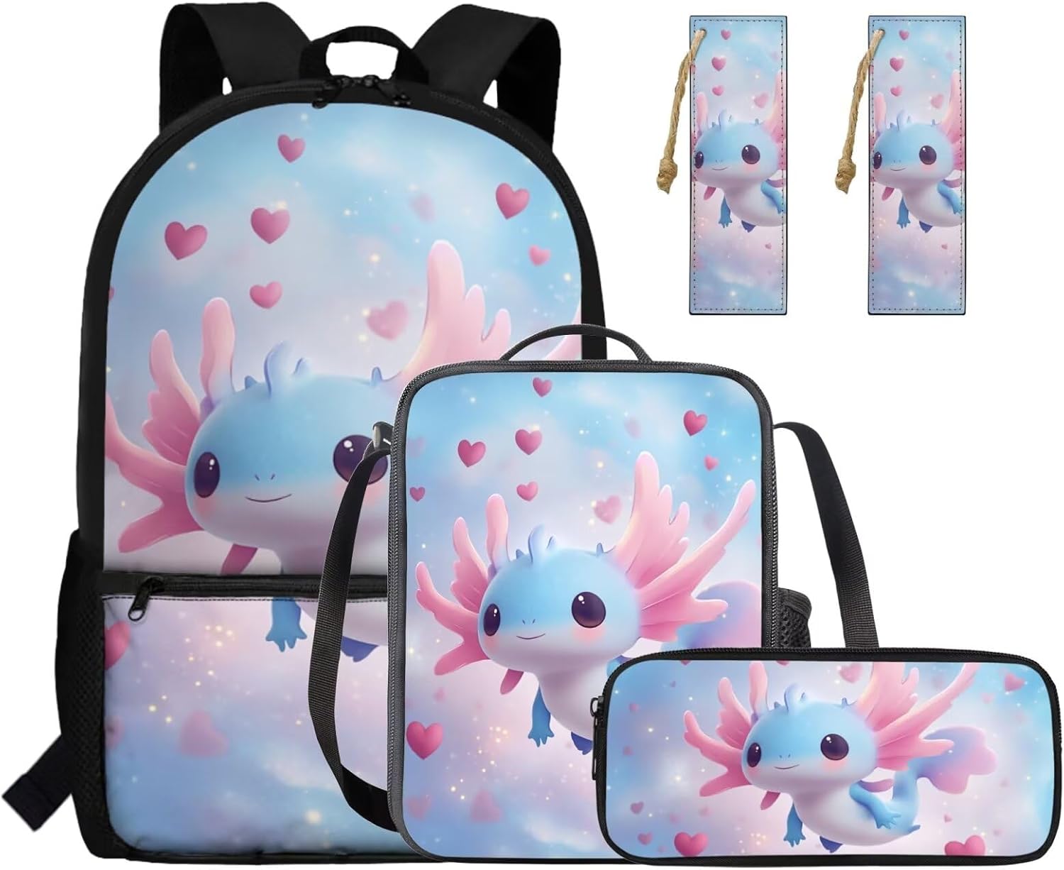 Gomyblomy Strawberry Cow Backpack for Girls 6-8 8-10 Kawaii Pink School Bag for Girls 4 in1 Set Kids Bookbag with Lunch Box Pencil Case Bookmarks for Elementary Kindergarten Cute Book Bags - Image 44