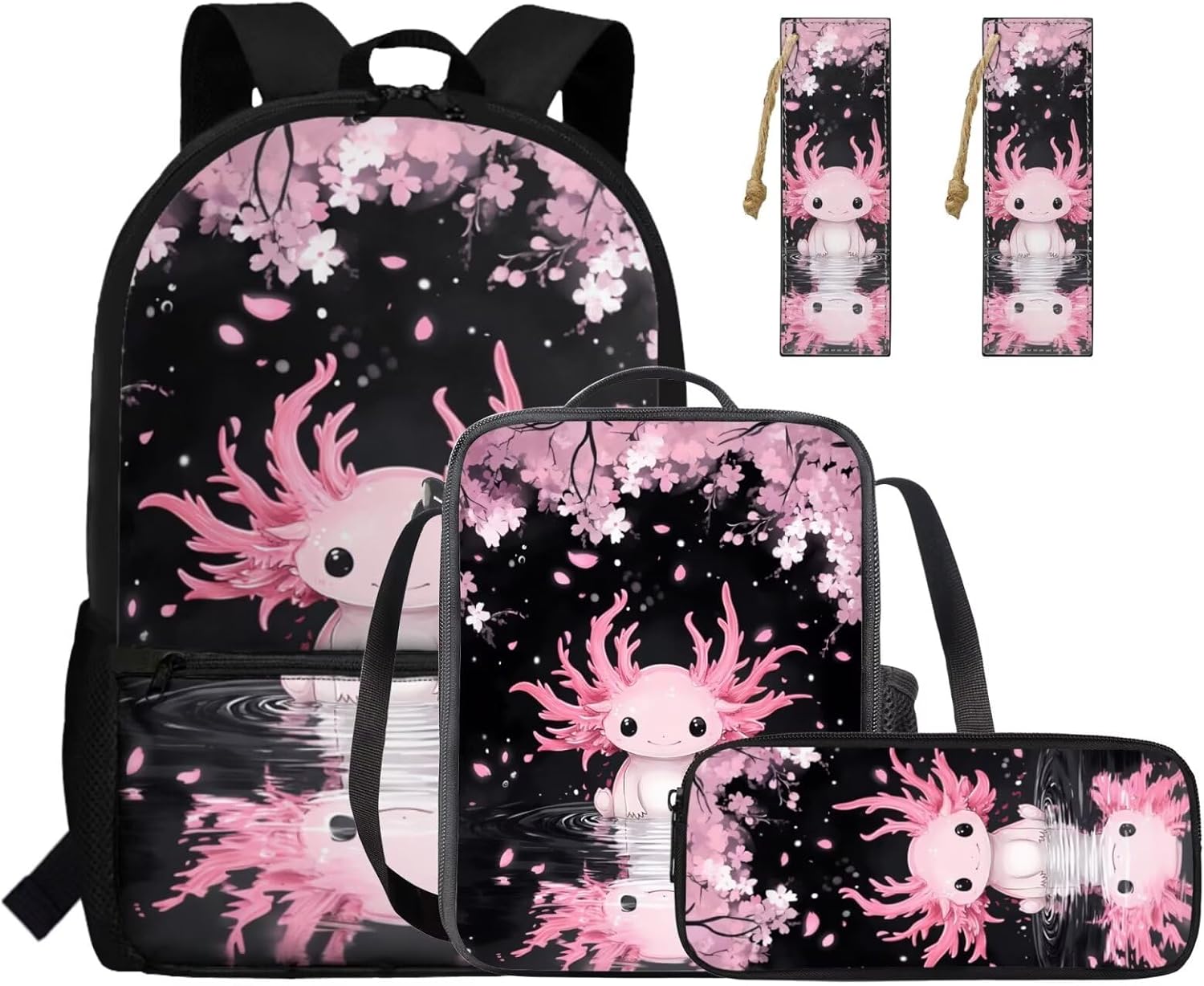 Gomyblomy Strawberry Cow Backpack for Girls 6-8 8-10 Kawaii Pink School Bag for Girls 4 in1 Set Kids Bookbag with Lunch Box Pencil Case Bookmarks for Elementary Kindergarten Cute Book Bags - Image 42