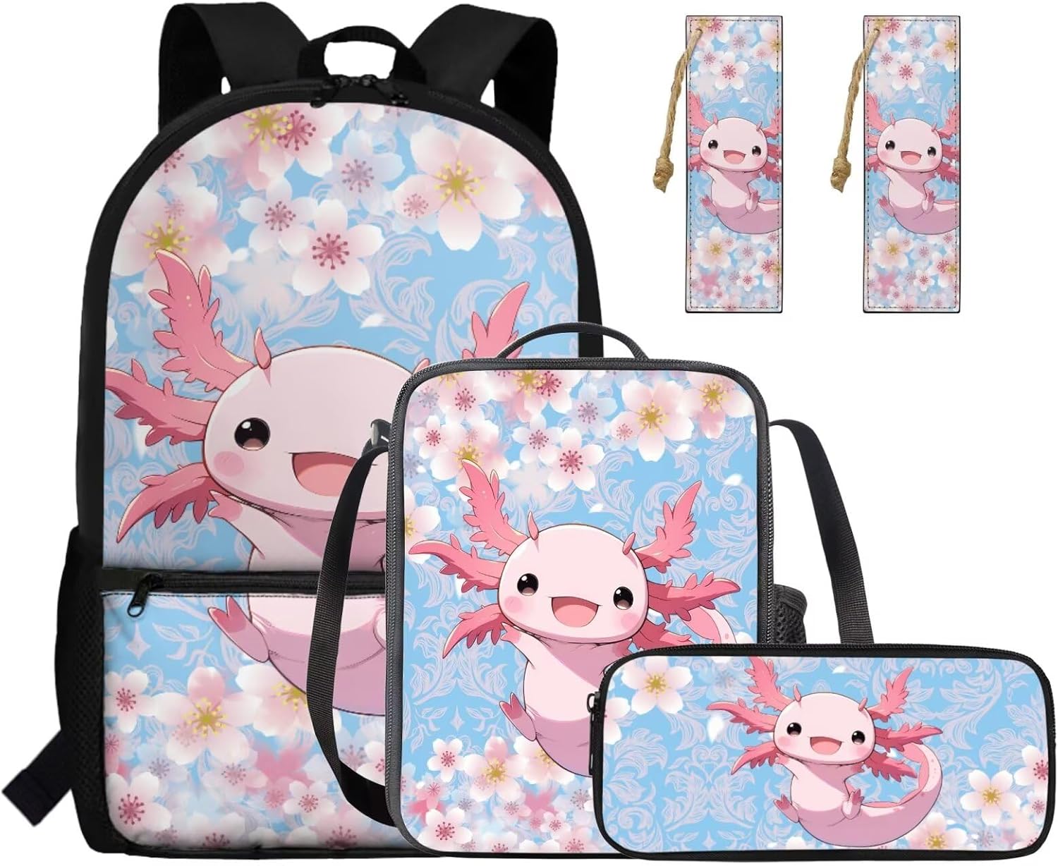 Gomyblomy Strawberry Cow Backpack for Girls 6-8 8-10 Kawaii Pink School Bag for Girls 4 in1 Set Kids Bookbag with Lunch Box Pencil Case Bookmarks for Elementary Kindergarten Cute Book Bags - Image 10