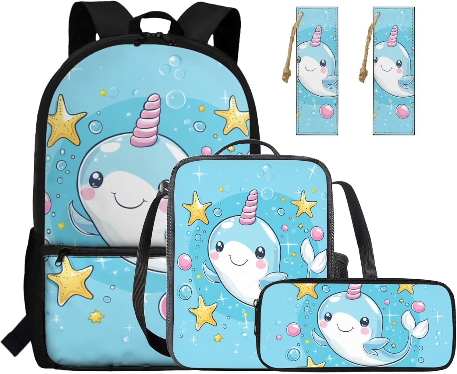 Gomyblomy Strawberry Cow Backpack for Girls 6-8 8-10 Kawaii Pink School Bag for Girls 4 in1 Set Kids Bookbag with Lunch Box Pencil Case Bookmarks for Elementary Kindergarten Cute Book Bags - Image 23