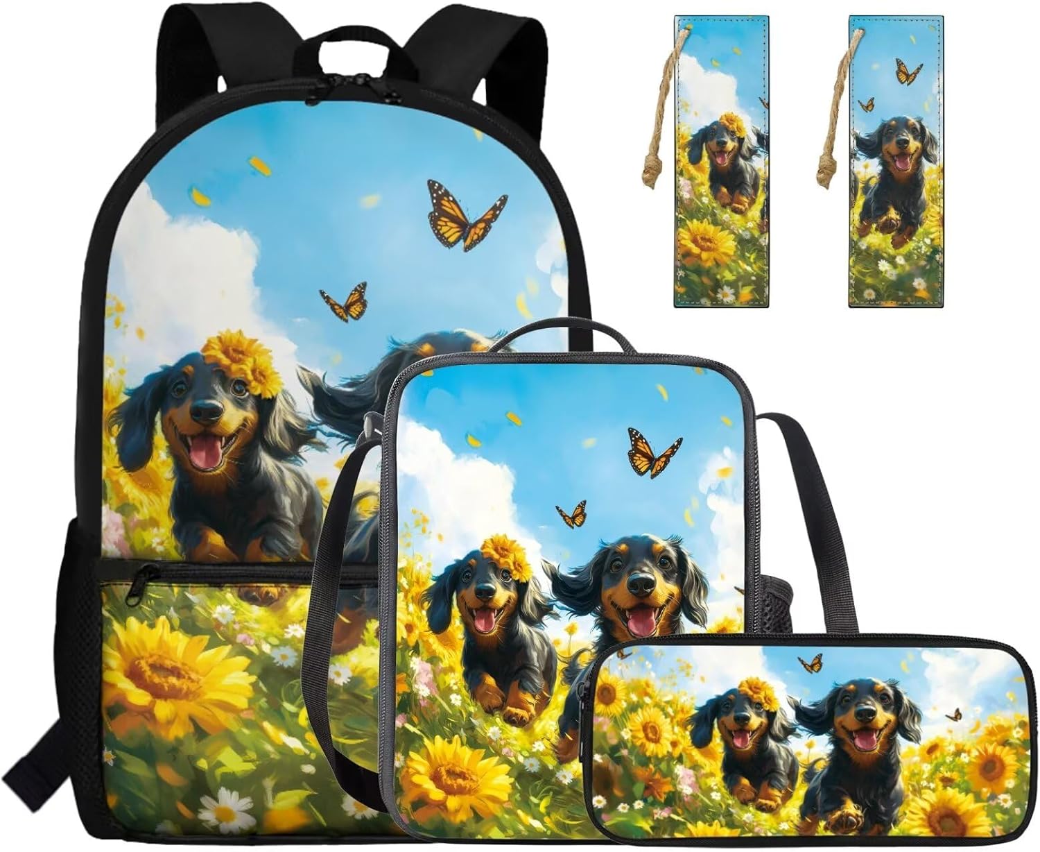 Gomyblomy Strawberry Cow Backpack for Girls 6-8 8-10 Kawaii Pink School Bag for Girls 4 in1 Set Kids Bookbag with Lunch Box Pencil Case Bookmarks for Elementary Kindergarten Cute Book Bags - Image 9