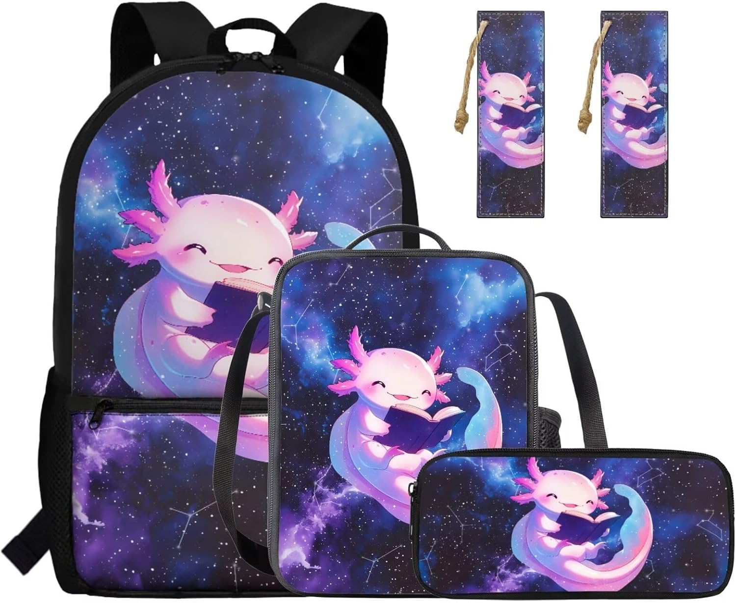 Gomyblomy Strawberry Cow Backpack for Girls 6-8 8-10 Kawaii Pink School Bag for Girls 4 in1 Set Kids Bookbag with Lunch Box Pencil Case Bookmarks for Elementary Kindergarten Cute Book Bags - Image 17