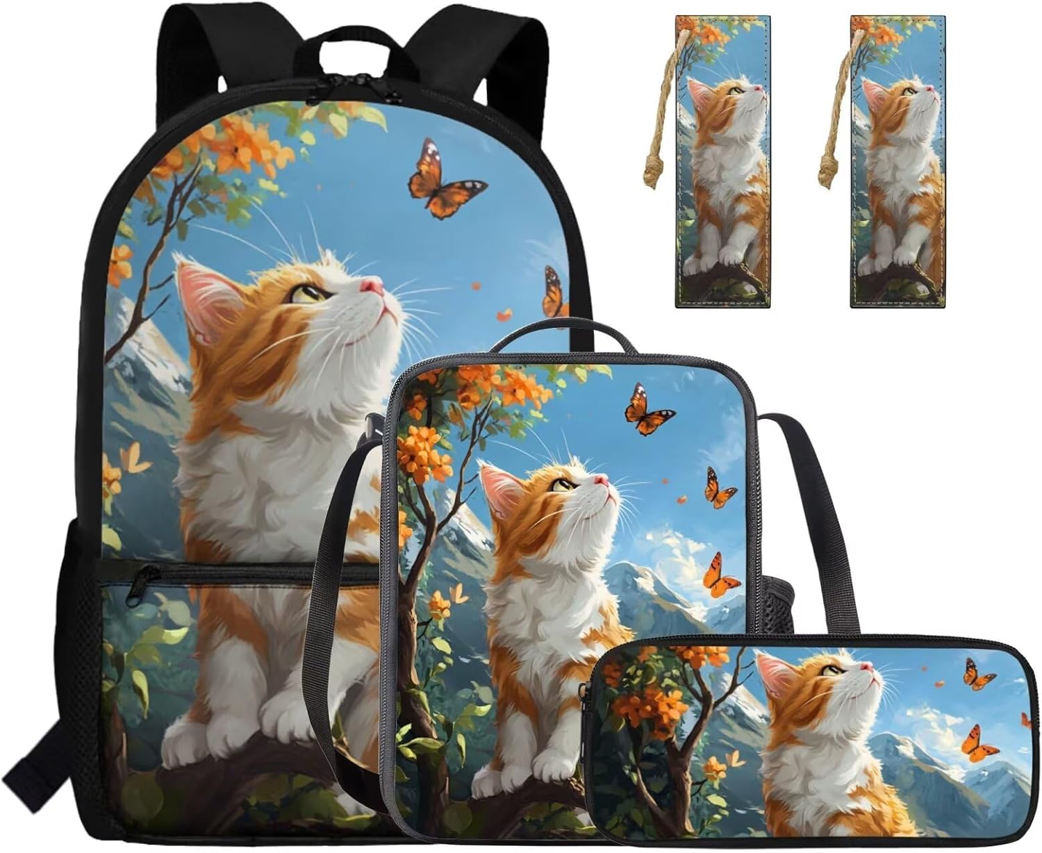 Gomyblomy Strawberry Cow Backpack for Girls 6-8 8-10 Kawaii Pink School Bag for Girls 4 in1 Set Kids Bookbag with Lunch Box Pencil Case Bookmarks for Elementary Kindergarten Cute Book Bags - Image 25