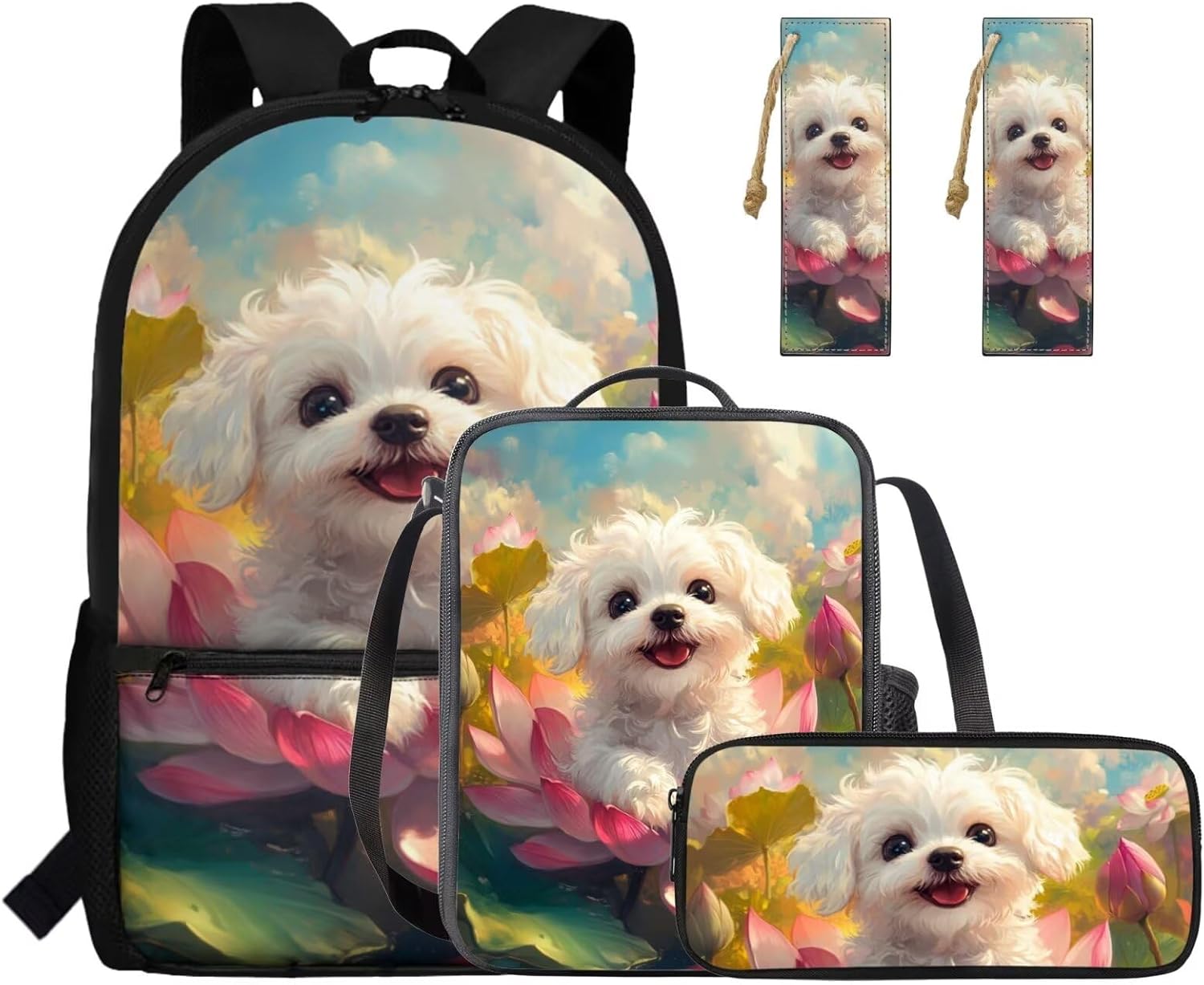 Gomyblomy Strawberry Cow Backpack for Girls 6-8 8-10 Kawaii Pink School Bag for Girls 4 in1 Set Kids Bookbag with Lunch Box Pencil Case Bookmarks for Elementary Kindergarten Cute Book Bags - Image 24