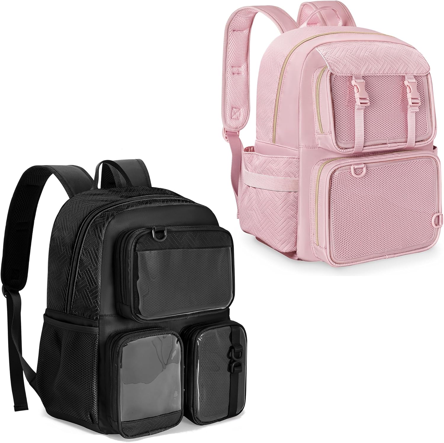 Ita Bag Pin Display Backpack with Inserts for Pins, Kawaii Aesthetic Backpack with Laptop Sleeve for Cosplay and Concert