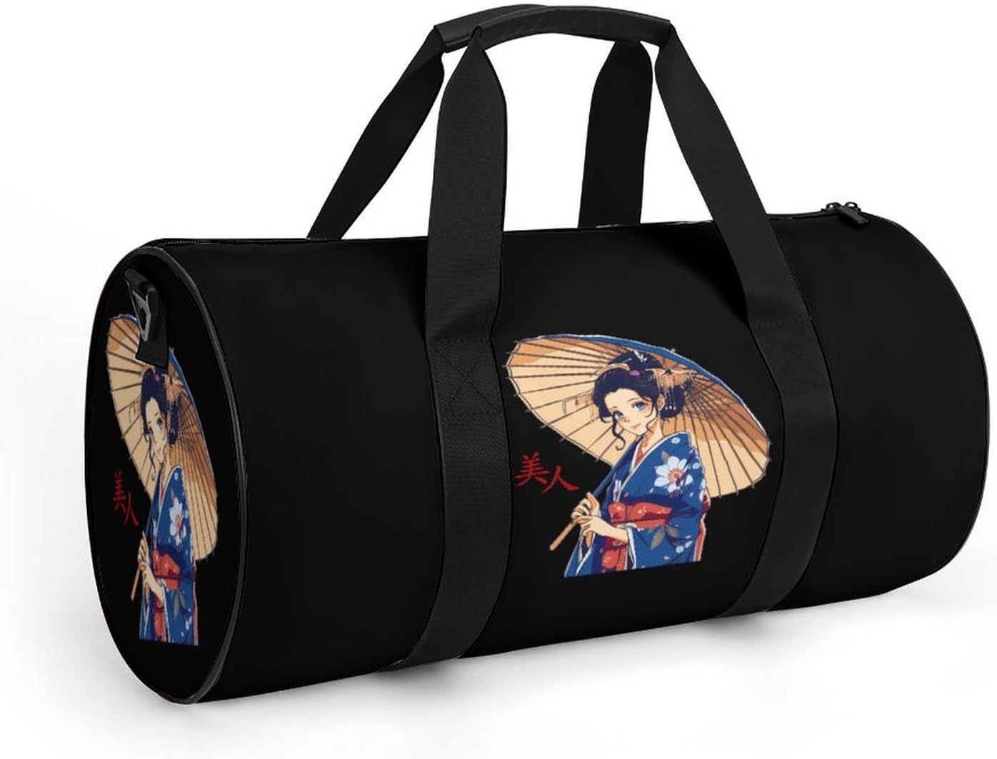 Japanese Kawaii Geisha Girl Gym Bag Lightweight Carry On Duffel Bag Athletic Sports Travel Bag Weekender Bag for Men Women - Image 8