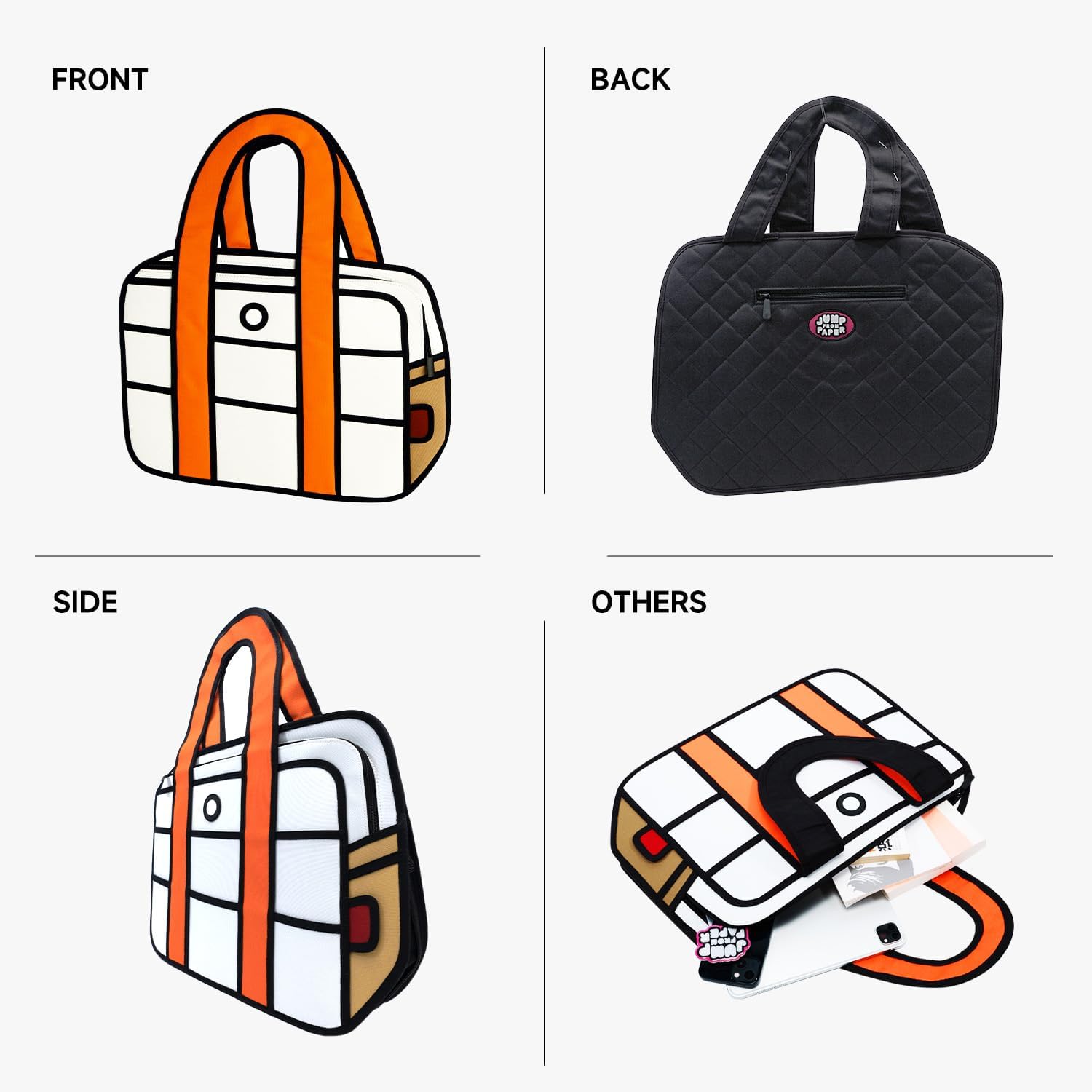 JUMPFROMPAPER 2D Cool Cartoon Tote Bag (Hola!) - Fun Pop Art Aesthetic, Cute Bags for Women in Travel, Campus and Work - Image 5