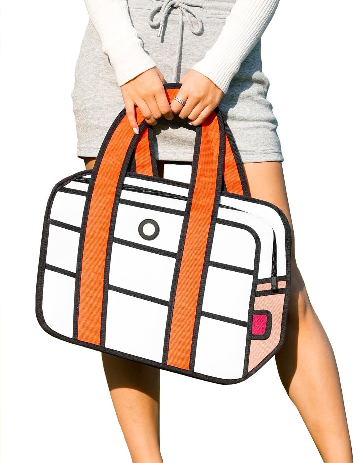 JUMPFROMPAPER 2D Cool Cartoon Tote Bag (Hola!) - Fun Pop Art Aesthetic, Cute Bags for Women in Travel, Campus and Work - Image 2