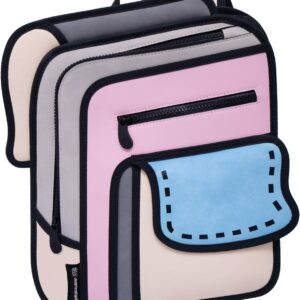 JUMPFROMPAPER Original 2D Cartoon Backpack (Flip Toast), Fun Novelty Backpacks Bags for Women, Adults and Senior Year, for Campus and Travel (Pink Dream)