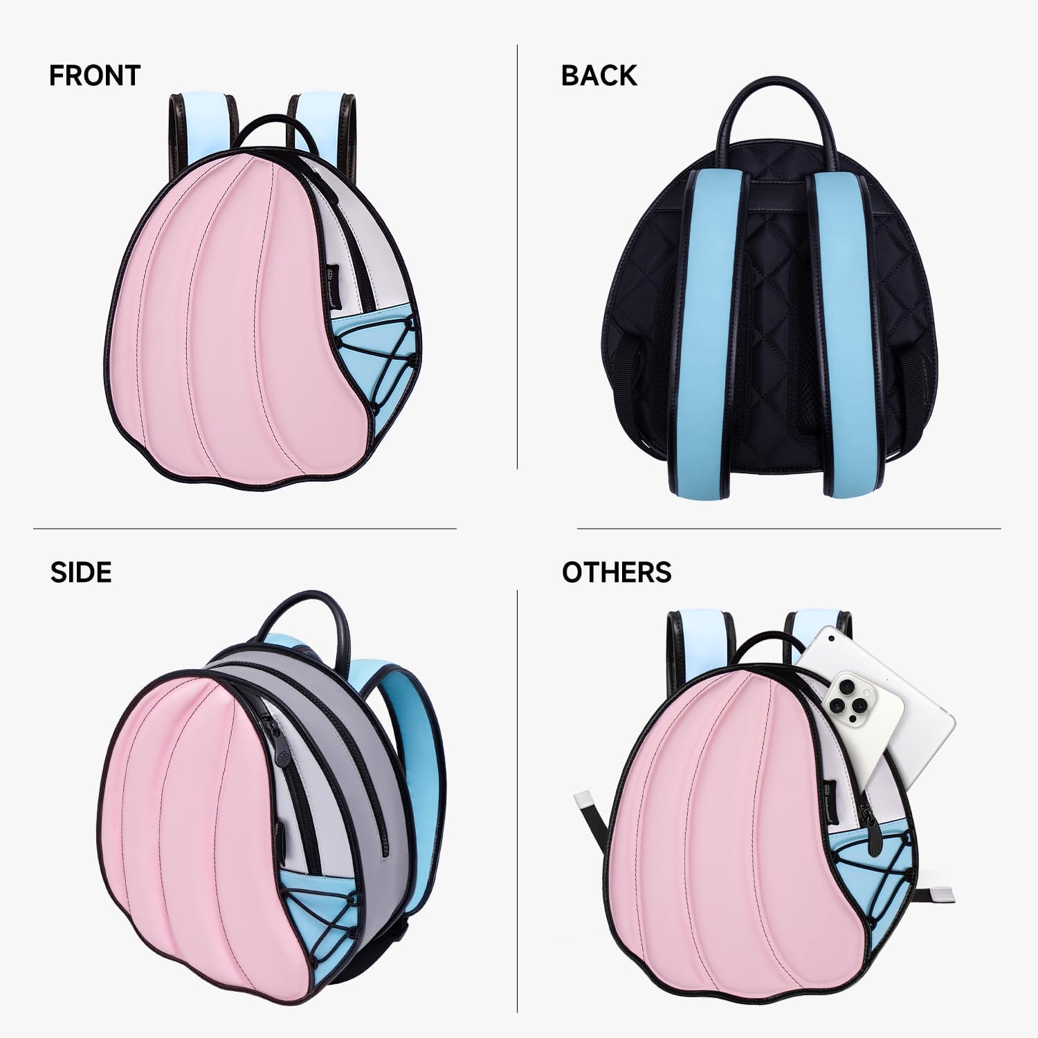 JUMPFROMPAPER Original 2D Cartoon Backpack (Puffer), Fun Novelty Backpacks Bags for Women, Adults and Senior Year, for Campus, Daily Use and Travel (Pink Dream) - Image 5