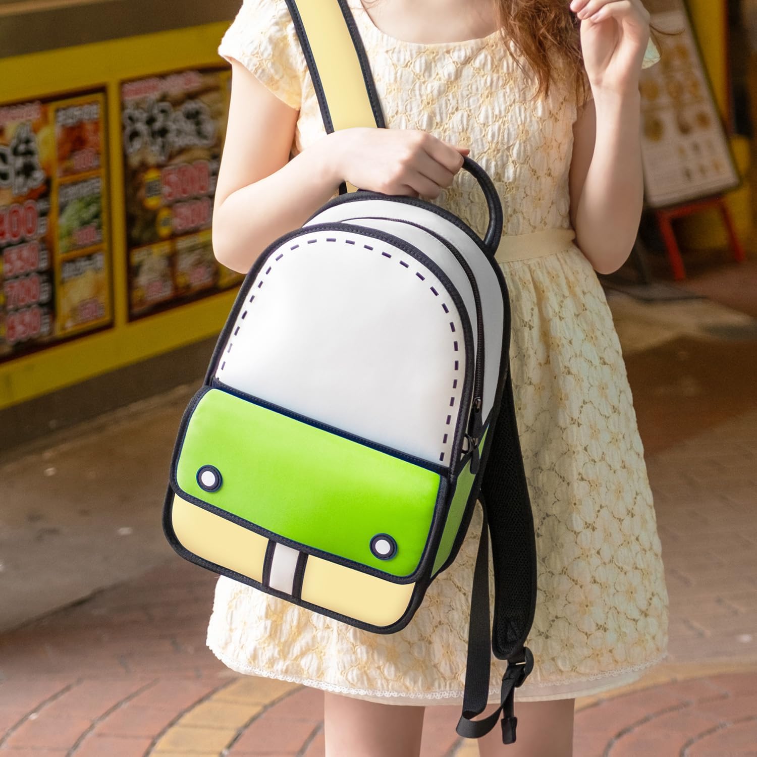 JUMPFROMPAPER Original Cartoon Backpack (3D Adventure), Fun Novelty Backpacks Bags for Adults and Senior Year (Greenery, Meduim - Classic) - Image 2