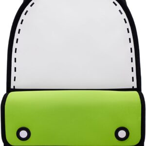 JUMPFROMPAPER Original Cartoon Backpack (3D Adventure), Fun Novelty Backpacks Bags for Adults and Senior Year (Greenery, Meduim - Classic)